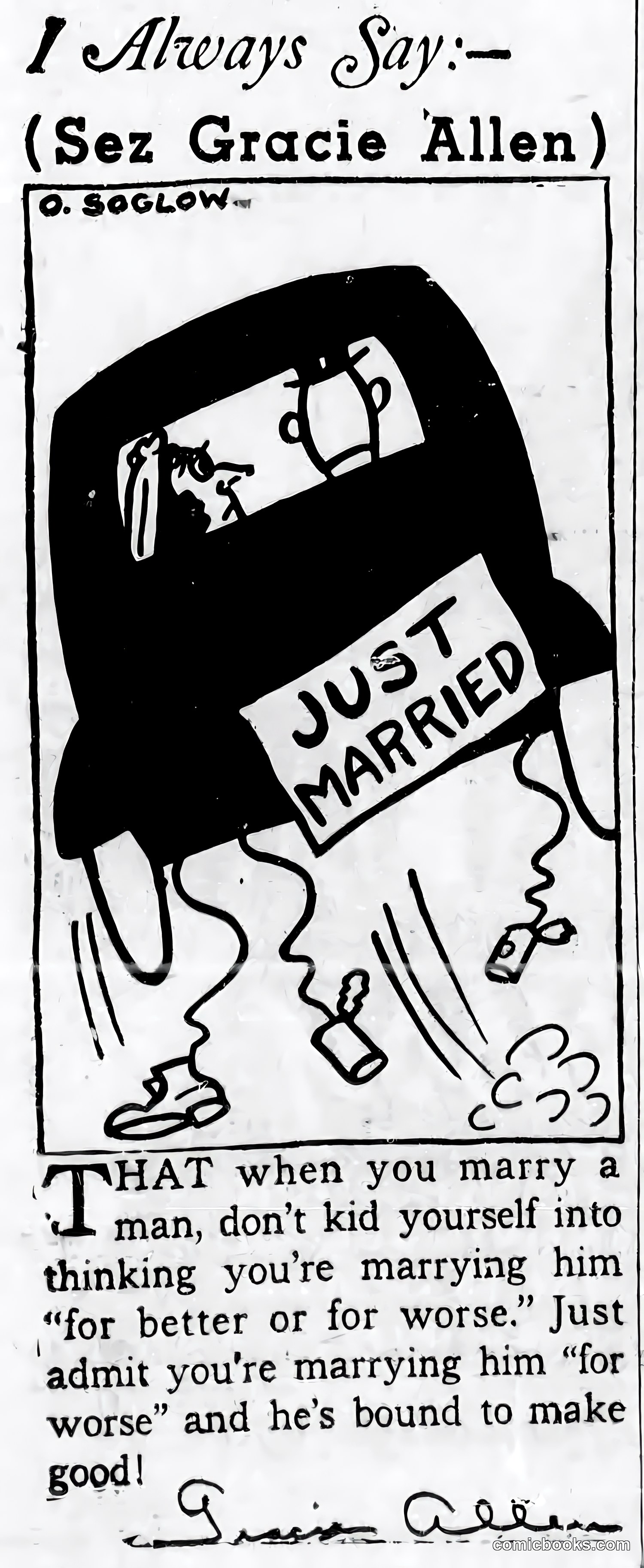 I Always Say: (Sez Gracie Allen)