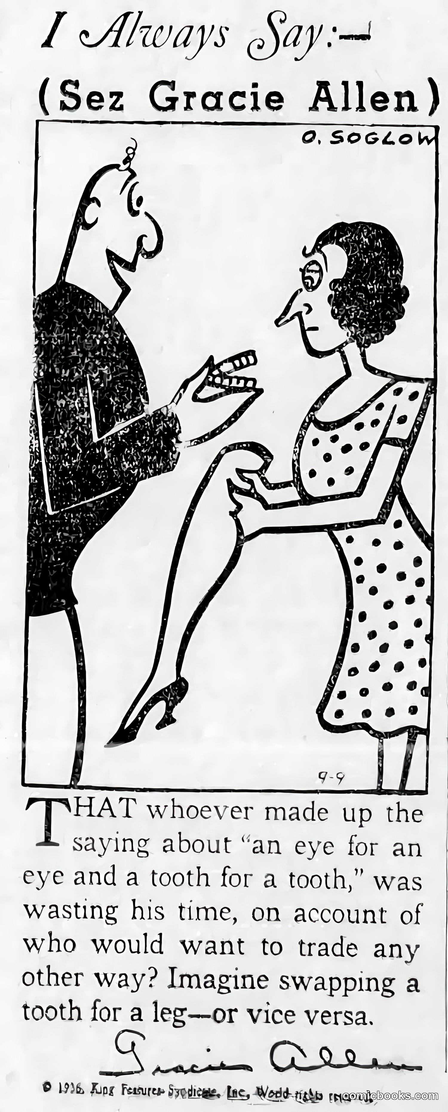 I Always Say—(Sez Gracie Allen)