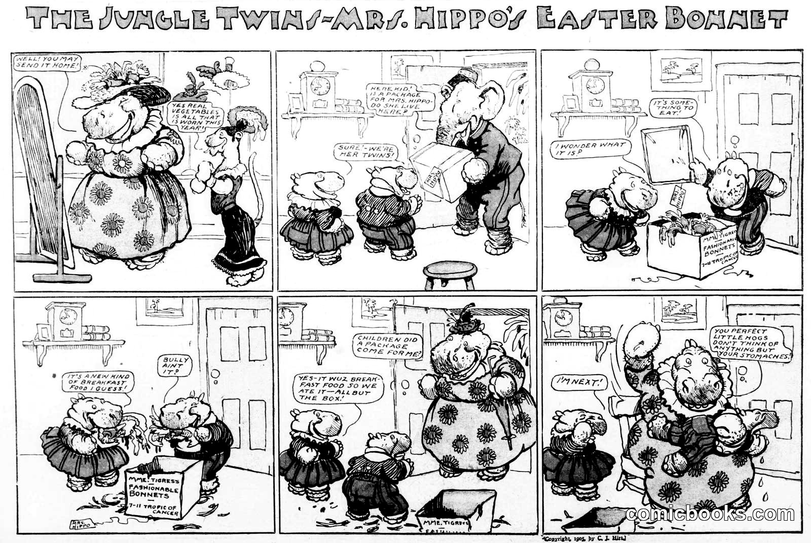 The Jungle Twins—Mrs. Hippoy Easter Bonnet
