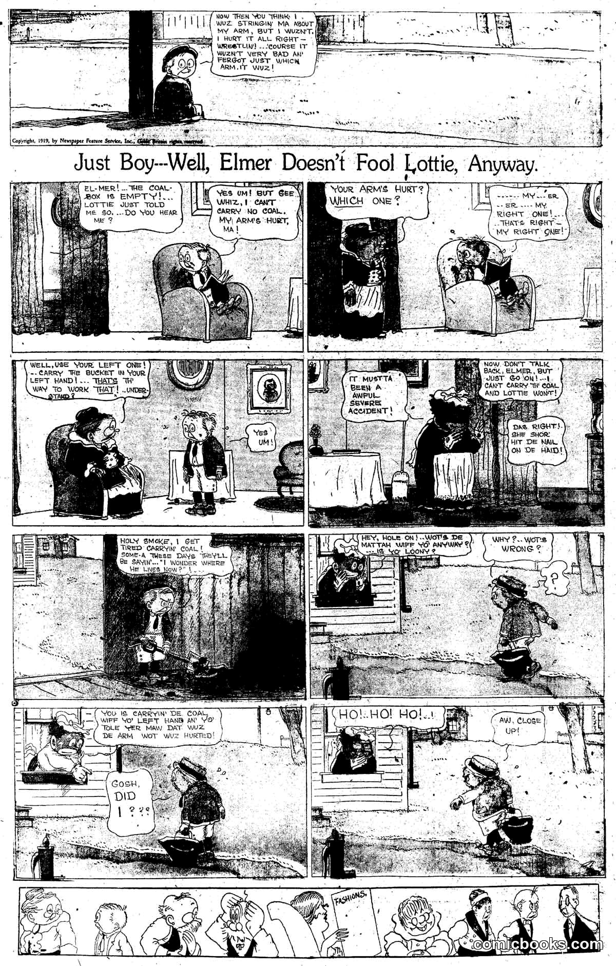 Just Boy—Well, Elmer Doesn't Fool Lottie, Anyway