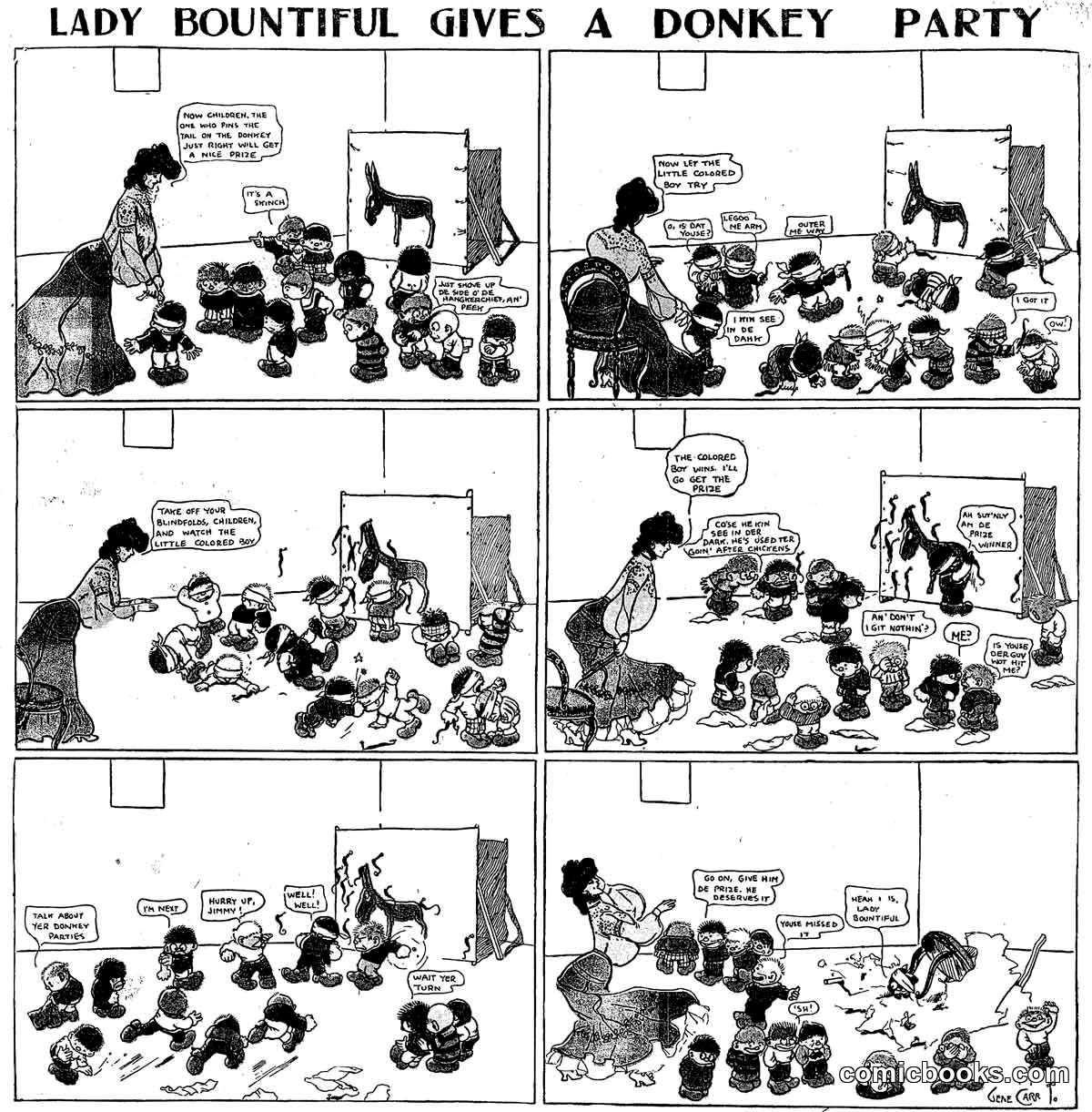 Lady Bountiful Gives a Donkey Party