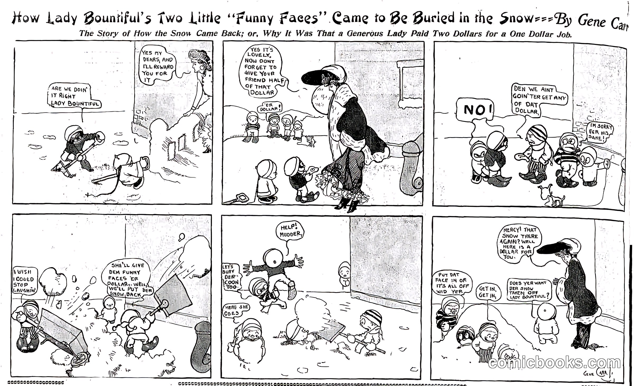 Lady Bountiful's Two Little 'Funny Faces' Came to Be Buried in the Snow