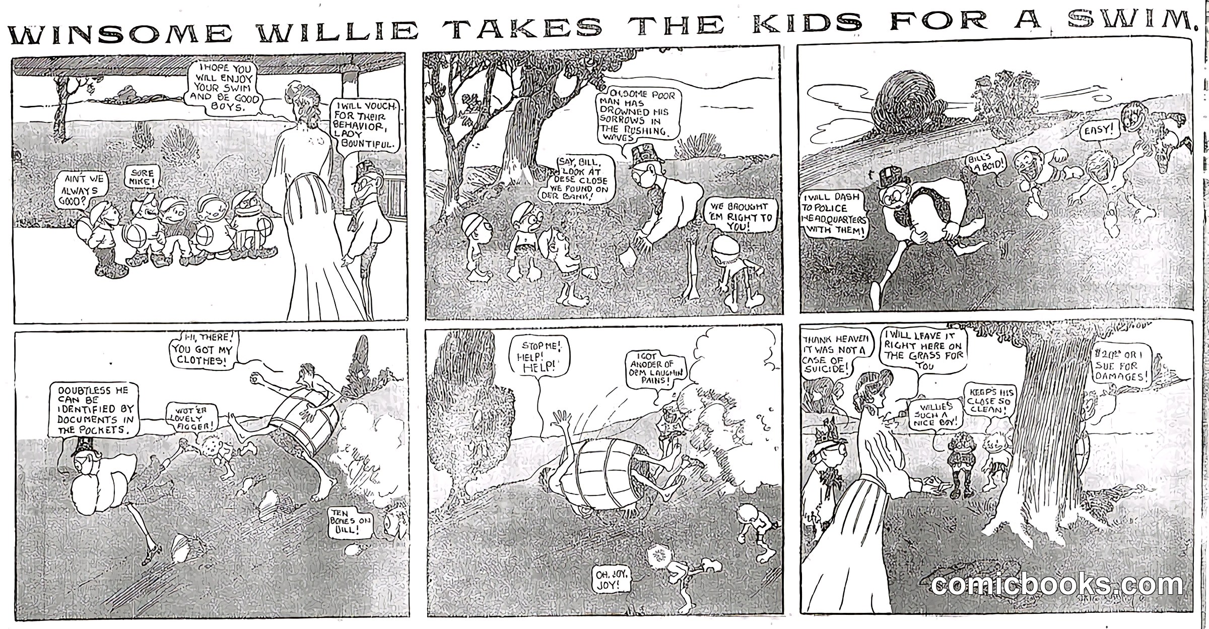 Winsome Willie Takes the Kids for a Swim