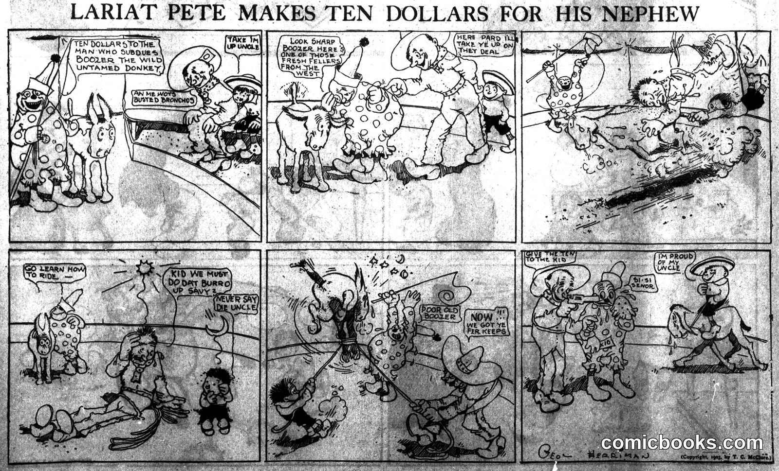Lariat Pete Makes Ten Dollars for His Nephew