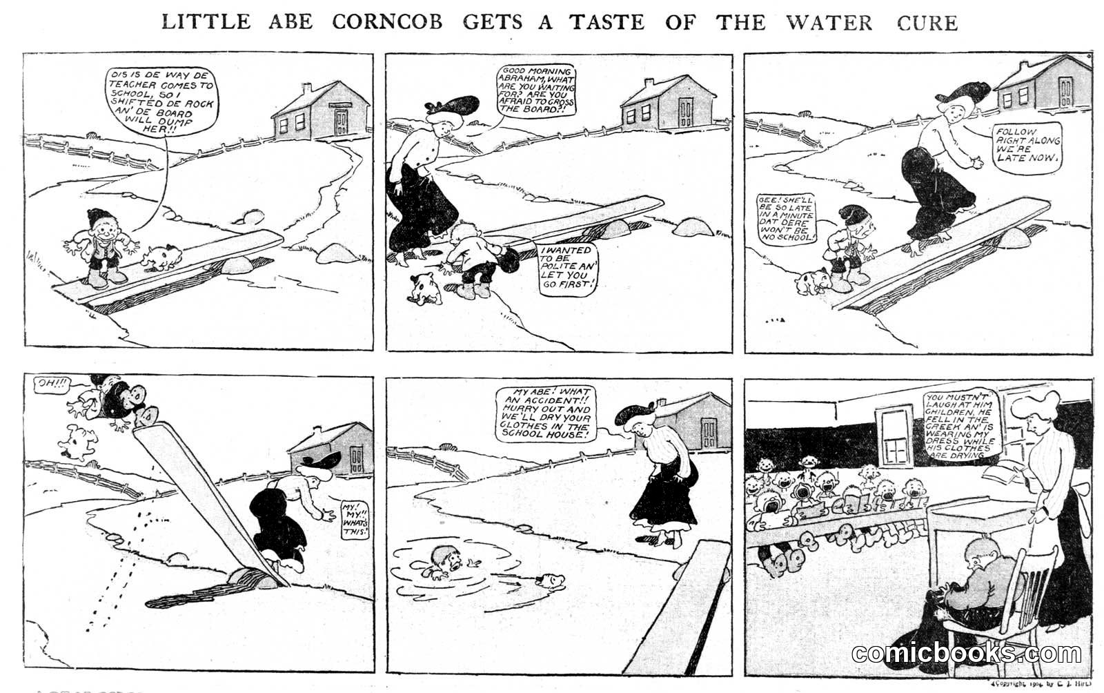 Little Abe Corncob Gets a Taste of the Water Cure