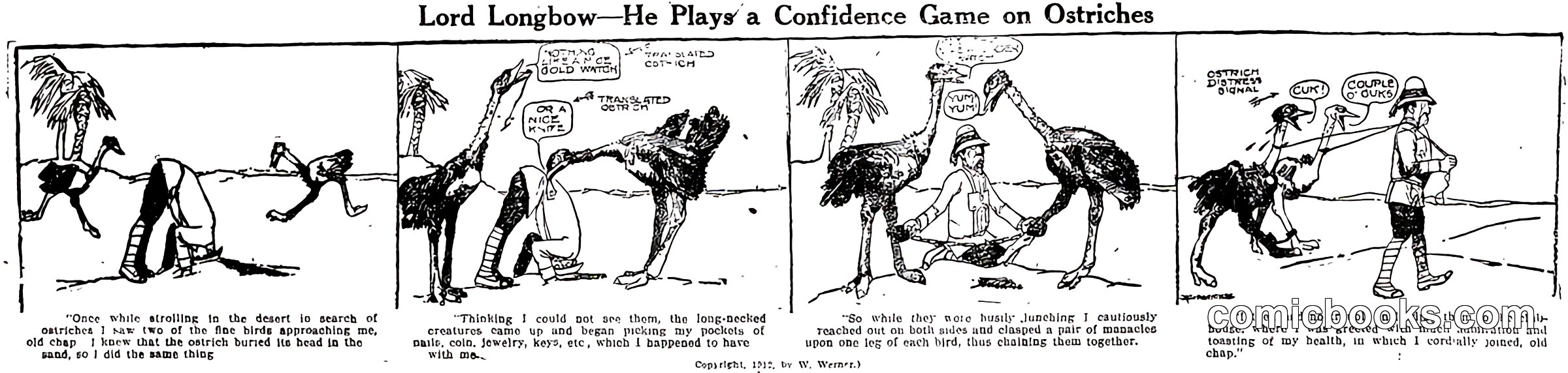 Lord Longbow—He Plays a Confidence Game on Ostriches