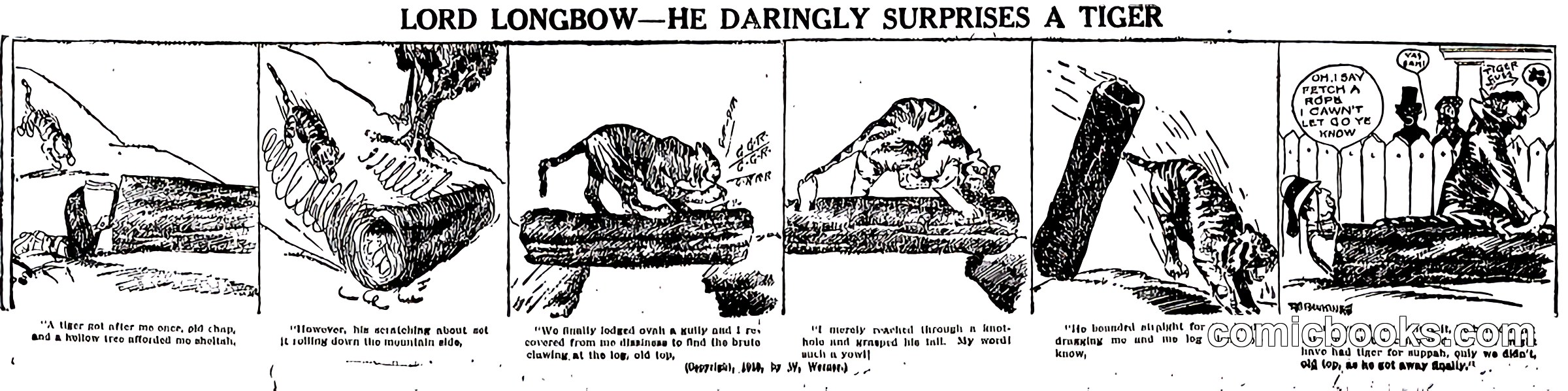 Lord Longbow—He Daringly Surprises a Tiger