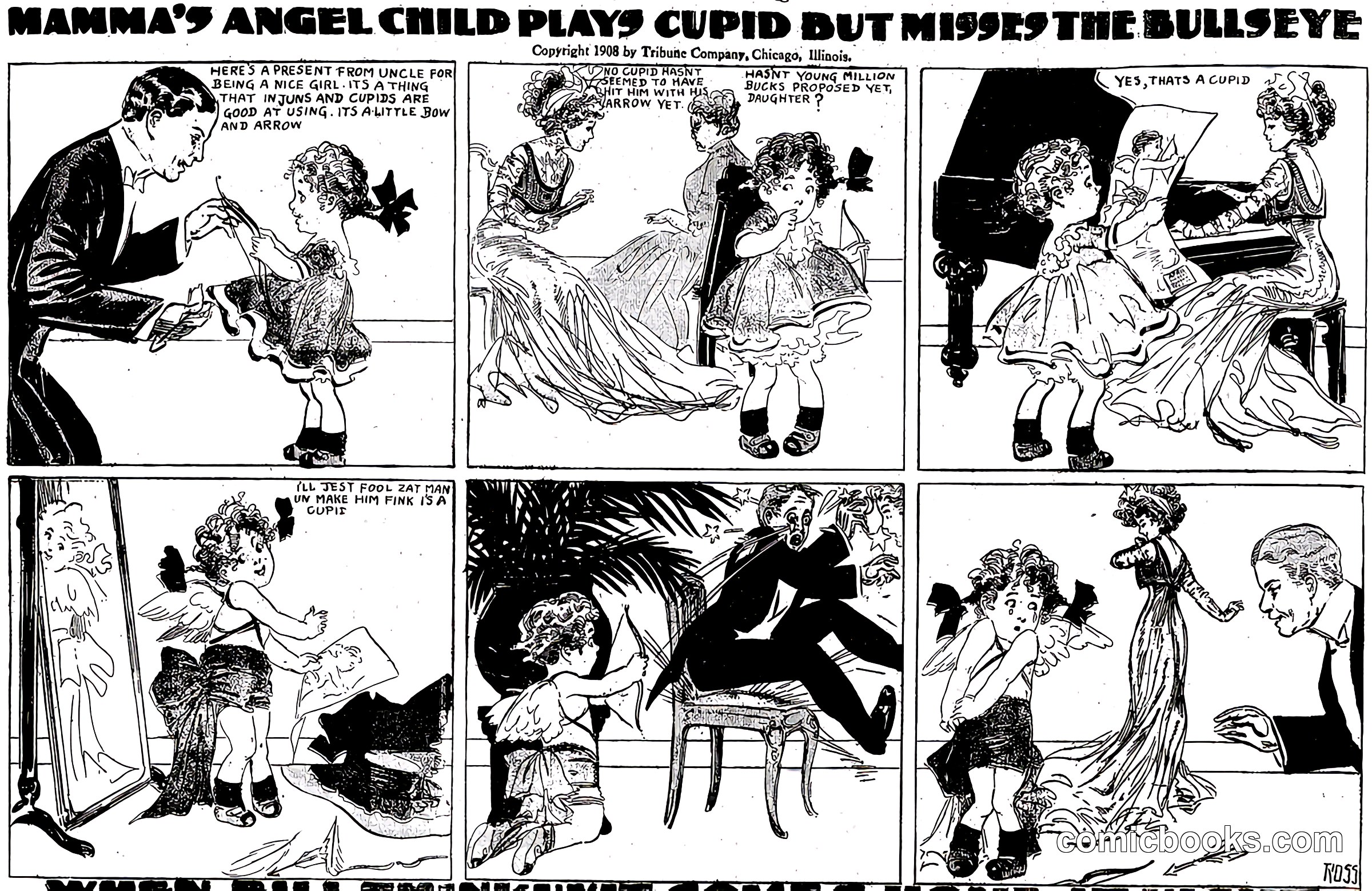 Mamma's Angel Child Plays Cupid But Misses the Bull's Eye