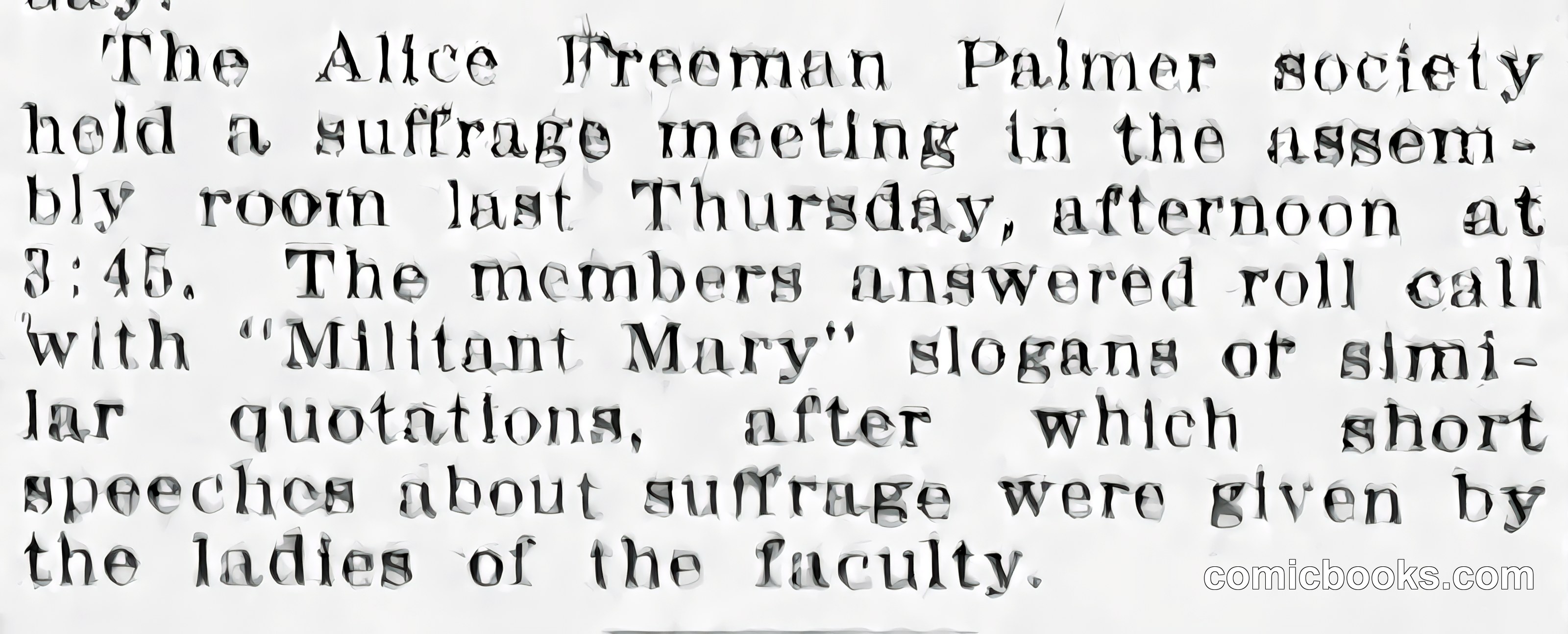 The Alice Freeman Palmer Society Suffrage Meeting