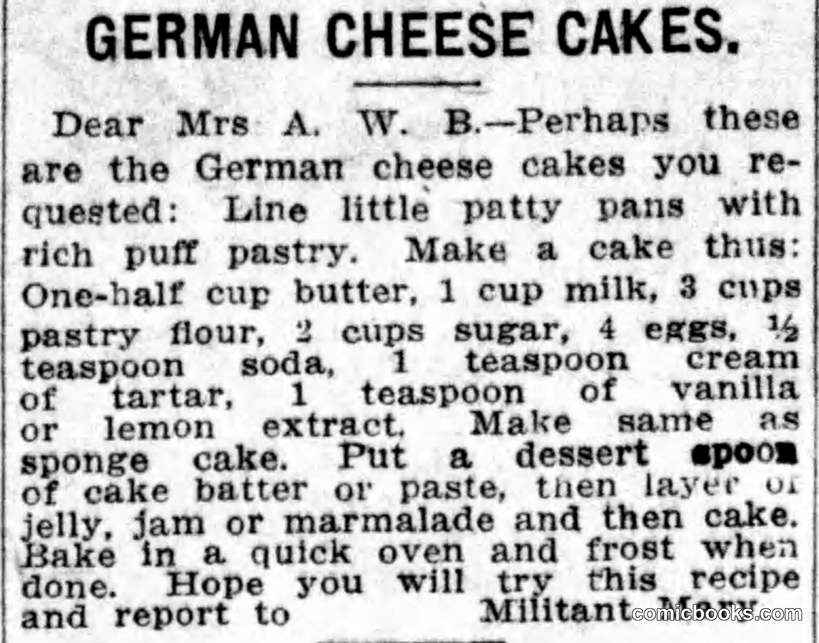 Militant Mary's Kitchen Advice