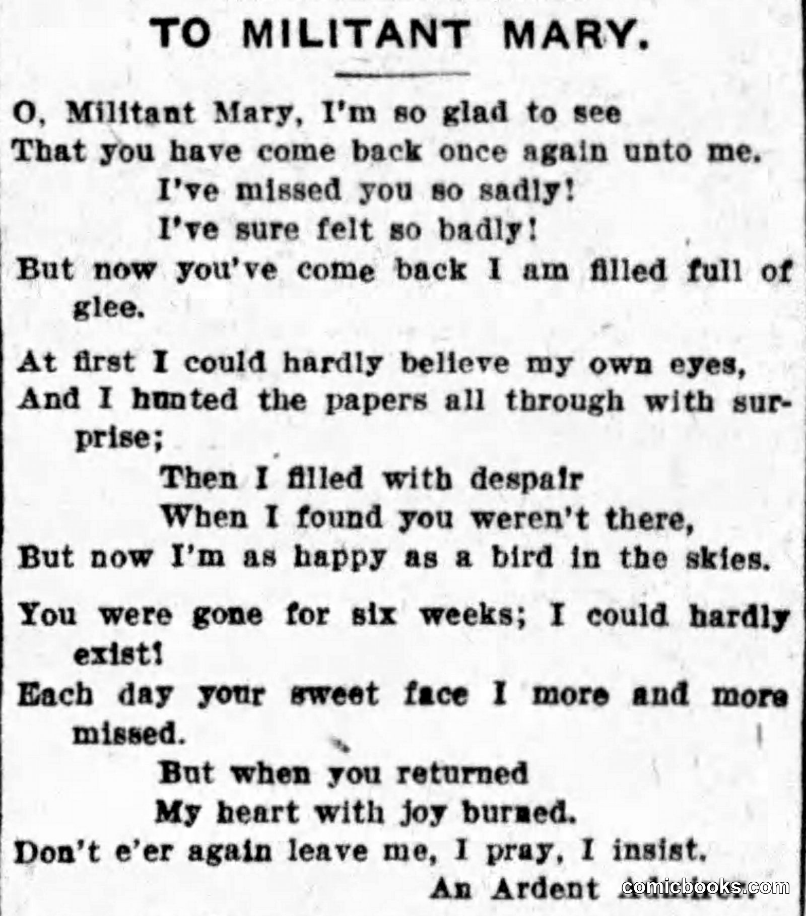 To Militant Mary