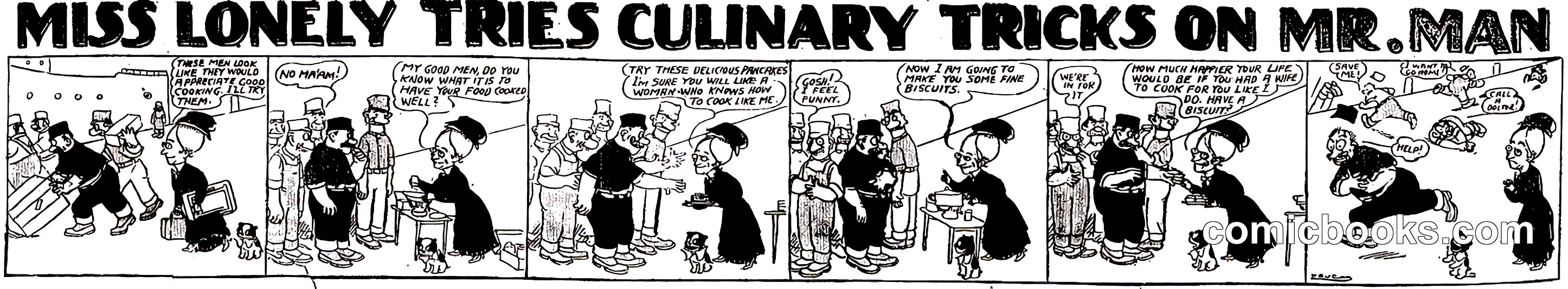Miss Lonely Tries Culinary Tricks on Mr. Man