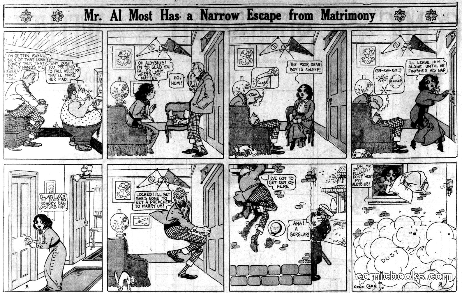Mr. Al Most Has a Narrow Escape from Matrimony