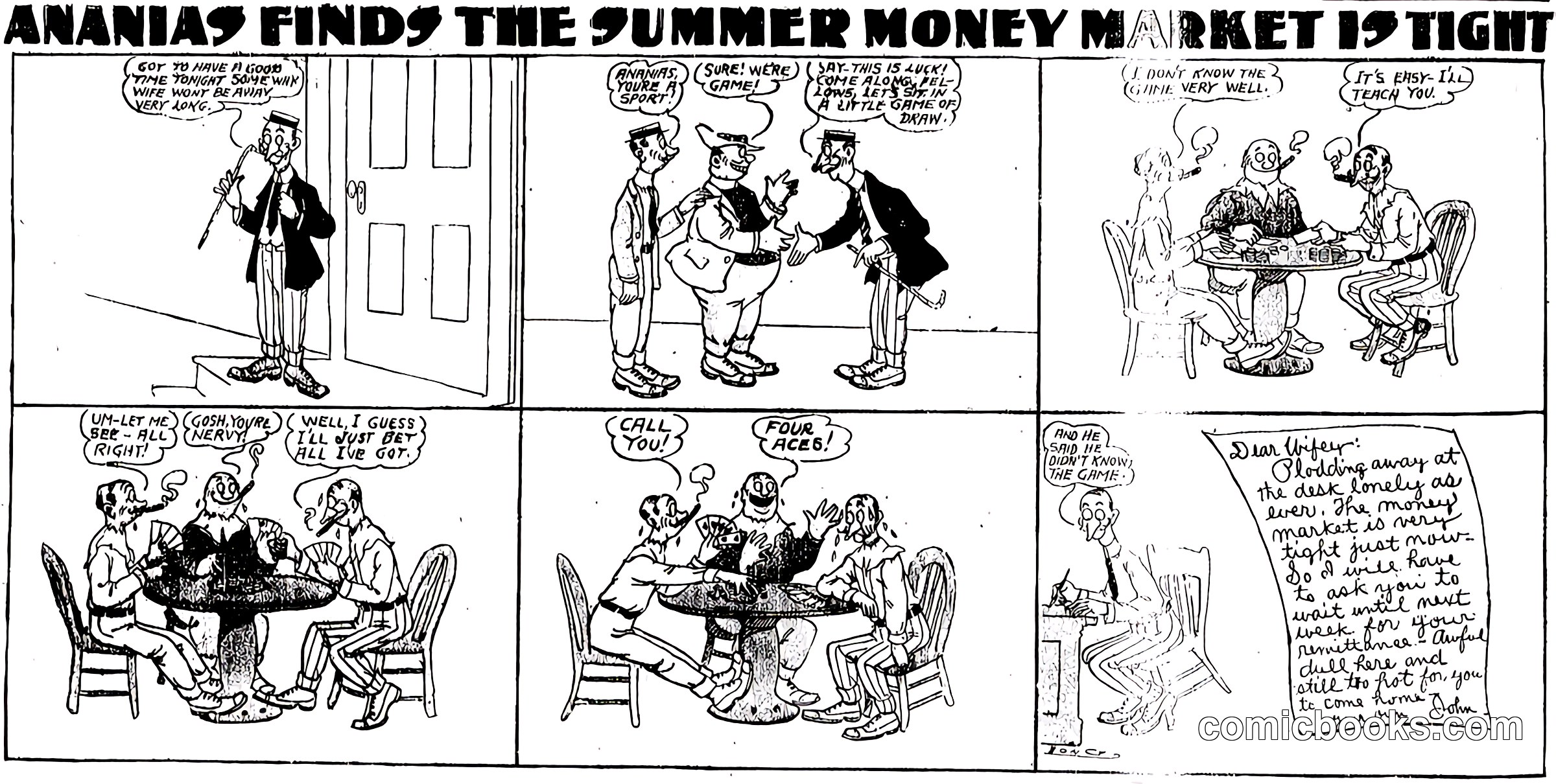Ananias Finds the Summer Money Market Is Tight