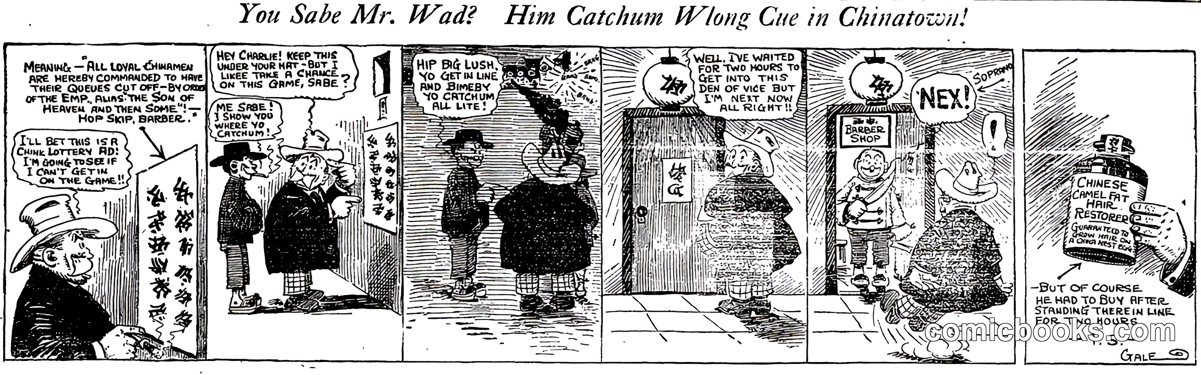 You Sabe Mr. Wad? Him Catchum Wlong Cue in Chinatown!