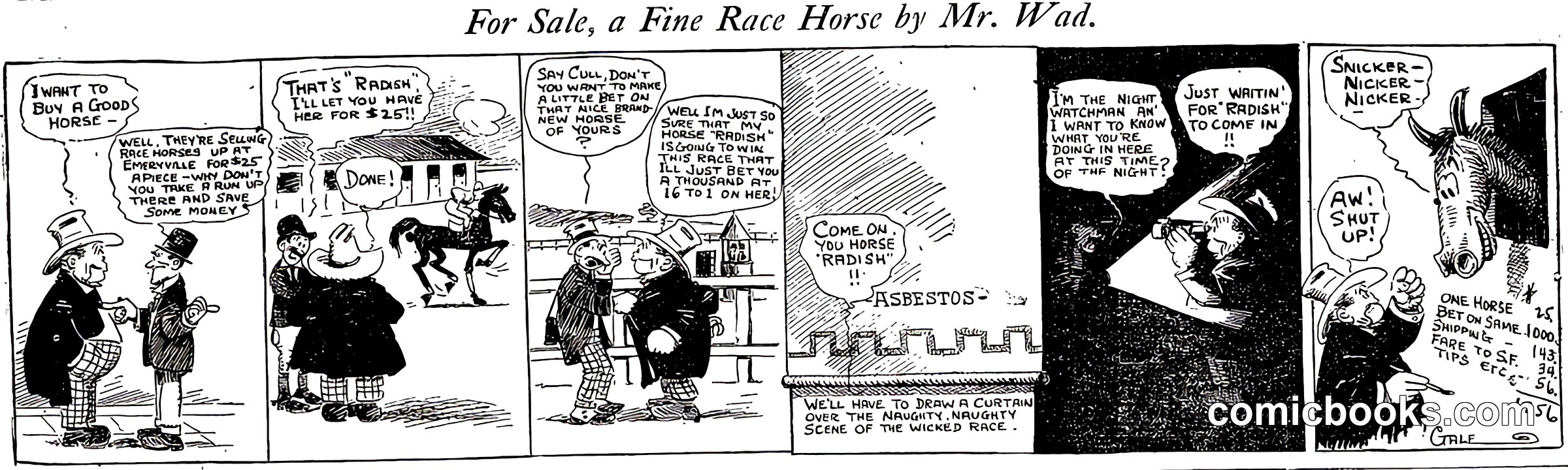 For Sale, a Fine Race Horse by Mr. Wad