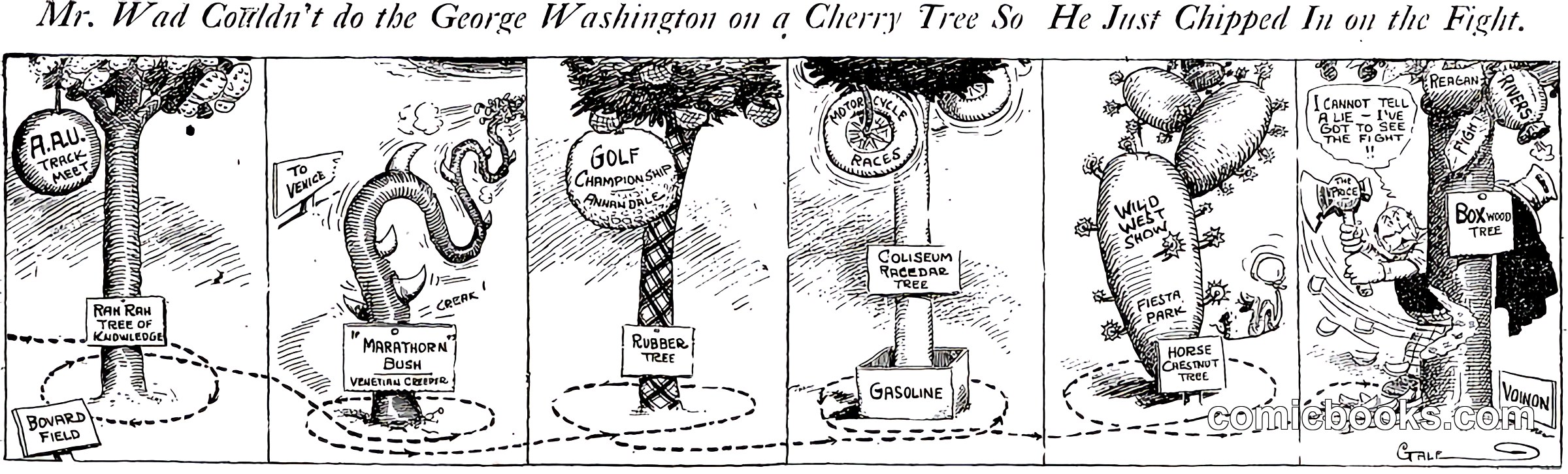 Mr. Wad Couldn't do the George Washington on a Cherry Tree So He Just Chipped In on the Fight