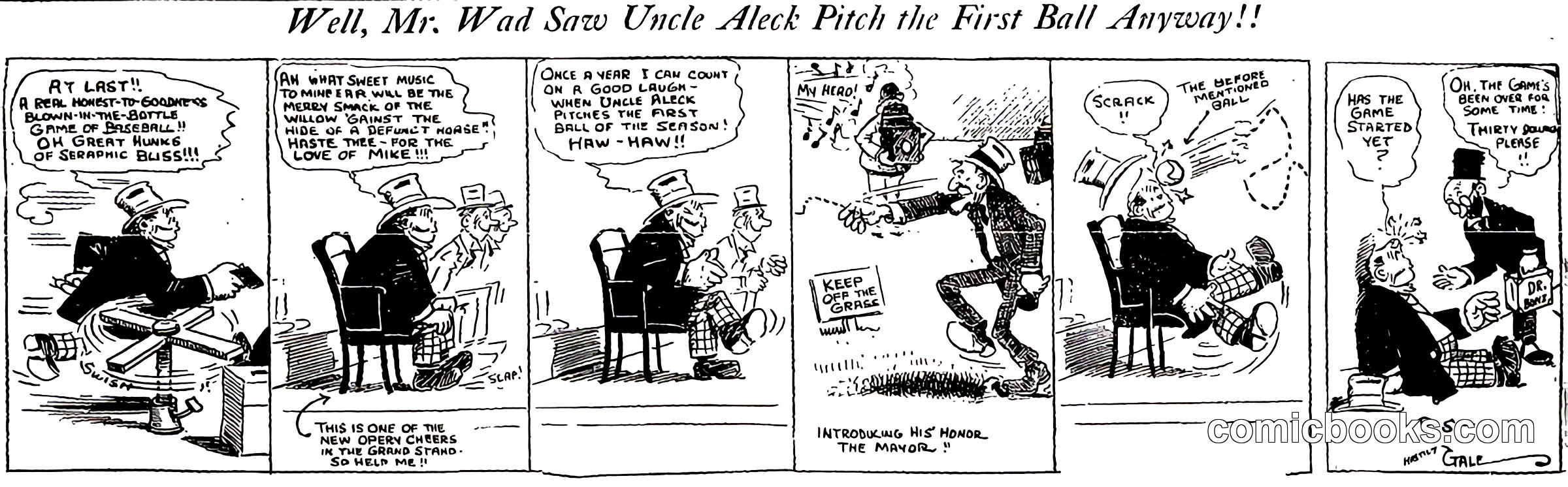 Mr. Wad Saw Uncle Aleck Pitch the First Ball Anyway!!