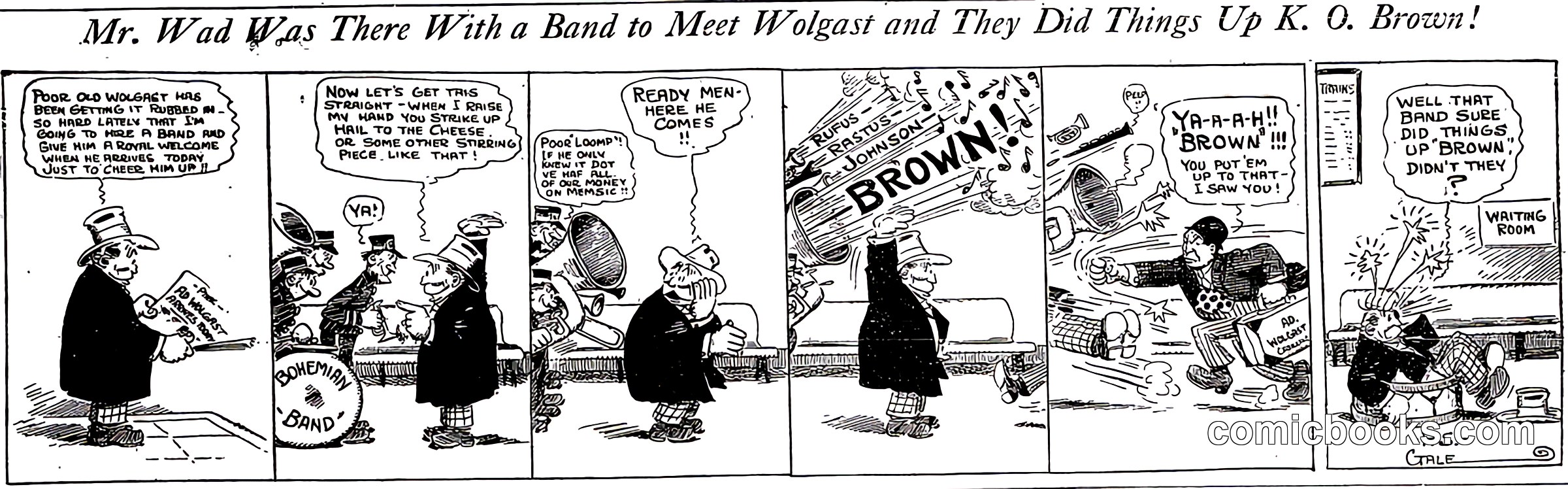 Mr. Wad Was There With a Band to Meet Wolgast and They Did Things Up K. O. Brown!