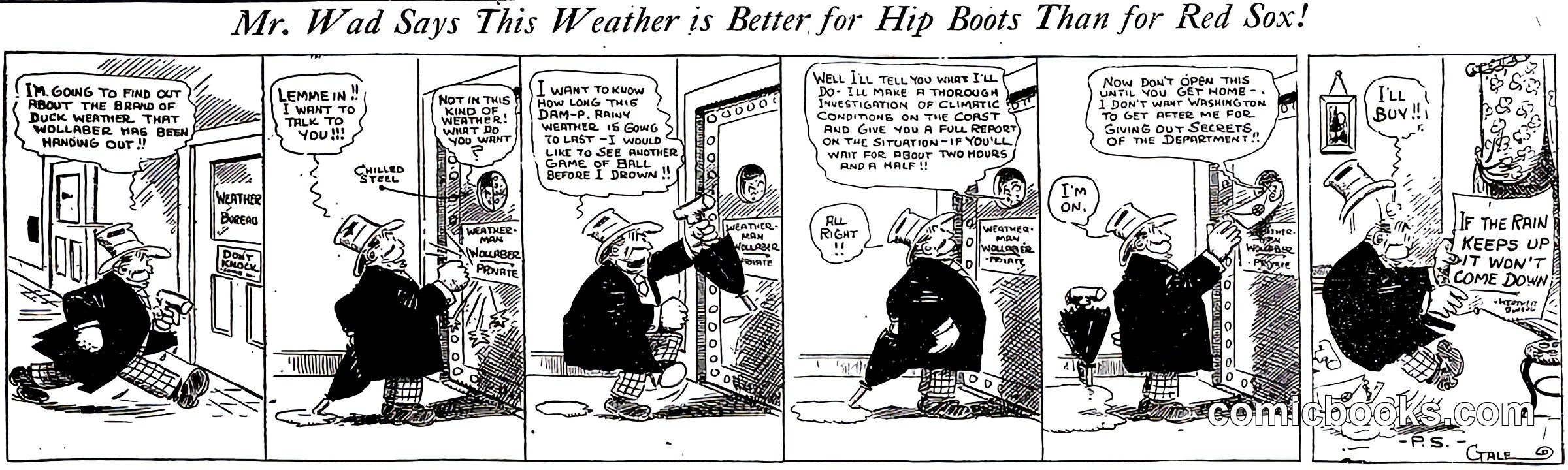 Mr. Wad Says This Weather is Better for Hip Boots Than for Red Sox!