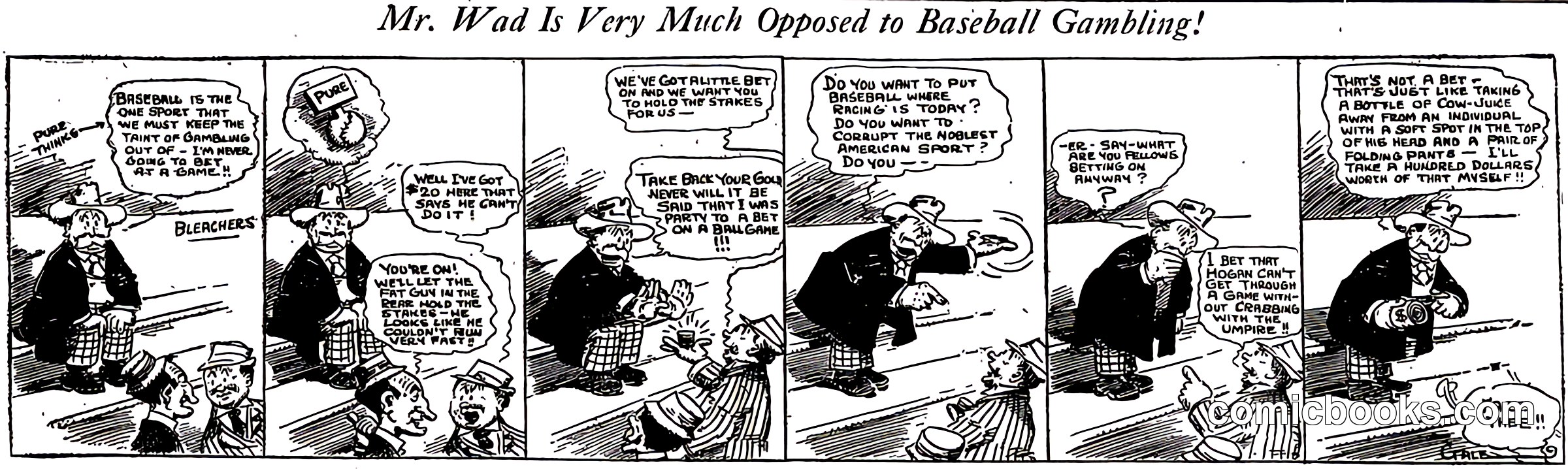Mr. Wad Is Very Much Opposed to Baseball Gambling