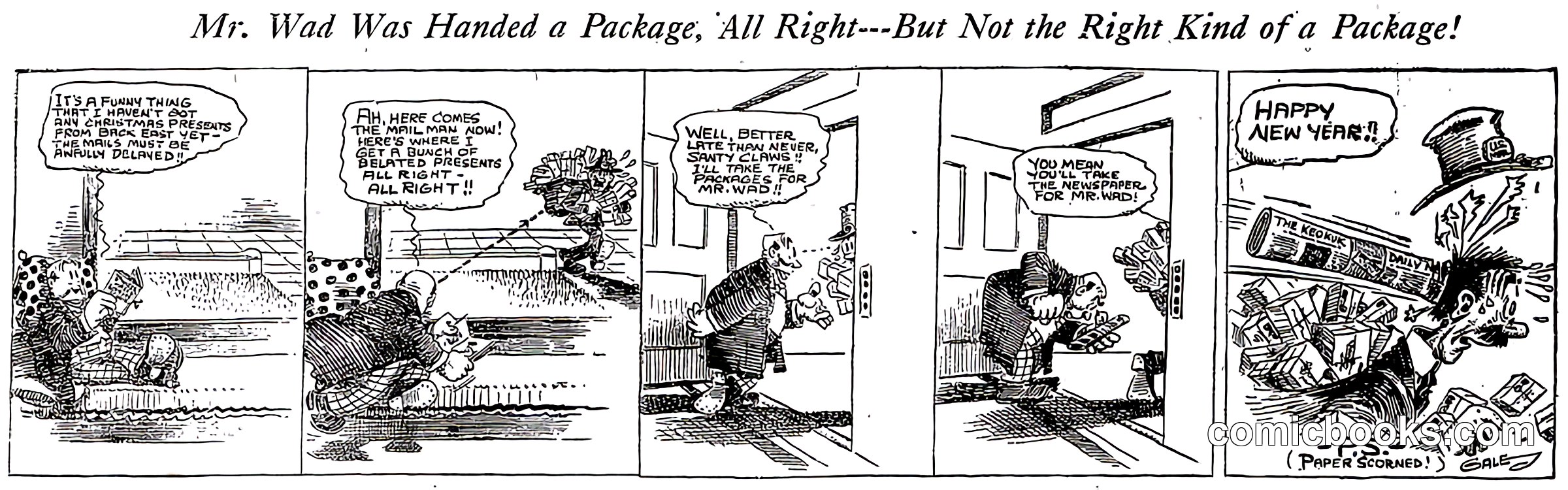 Mr. Wad Was Handed a Package, 'All Right—But Not the Right Kind of a Package!'
