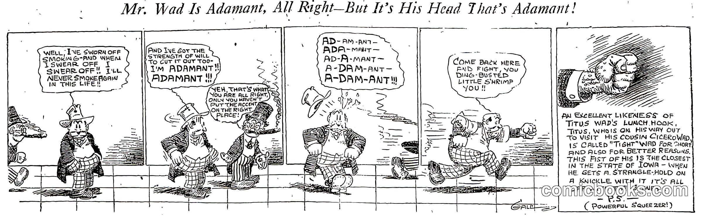Mr. Wad Is Adamant, All Right—But It's His Head That's Adamant!