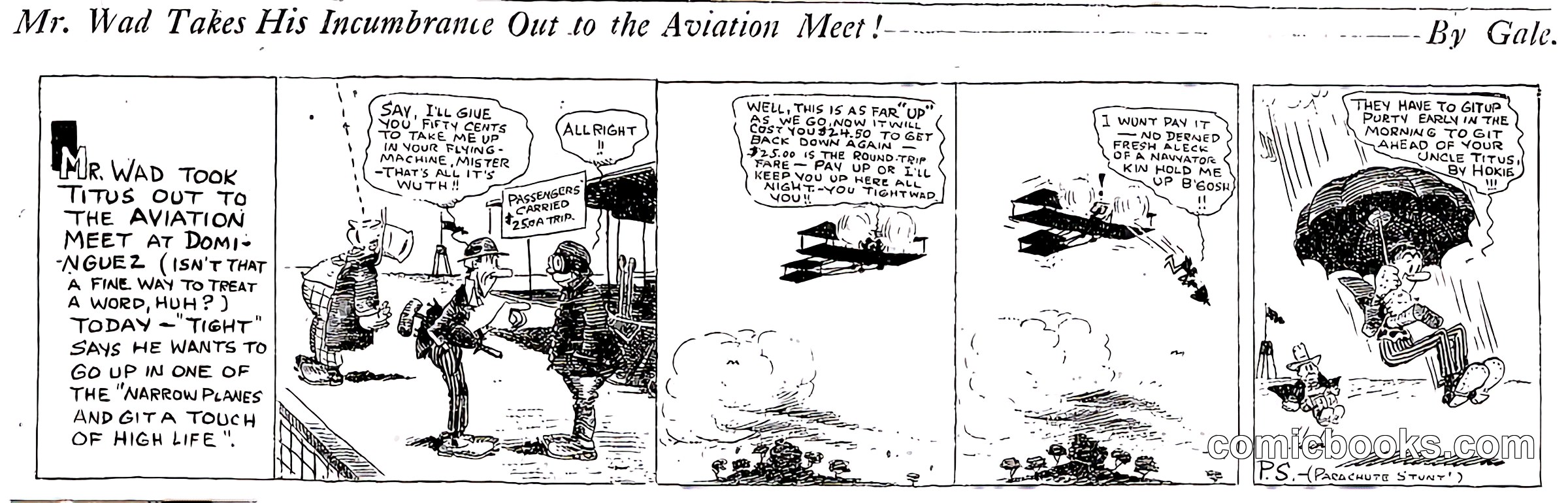 Mr. Wad Takes His Incumbrance Out to the Aviation Meet