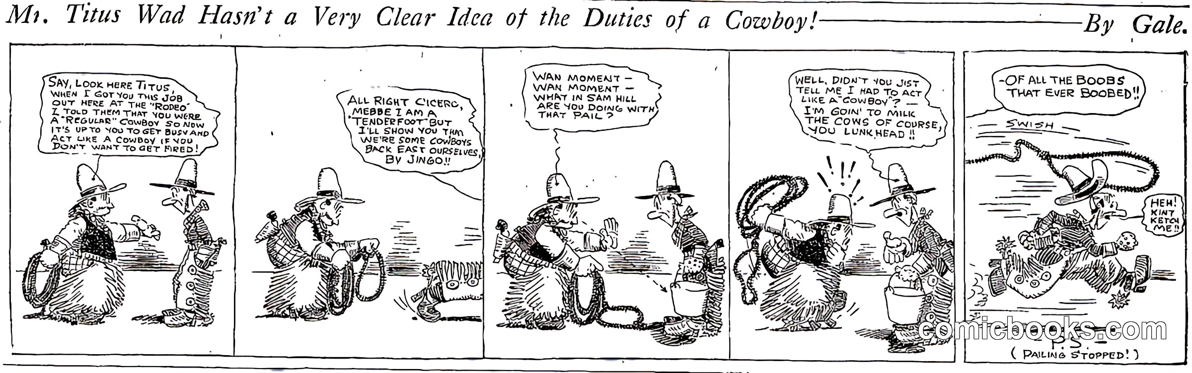 Mr. Titus Wad Hasn't a Very Clear Idea of the Duties of a Cowboy