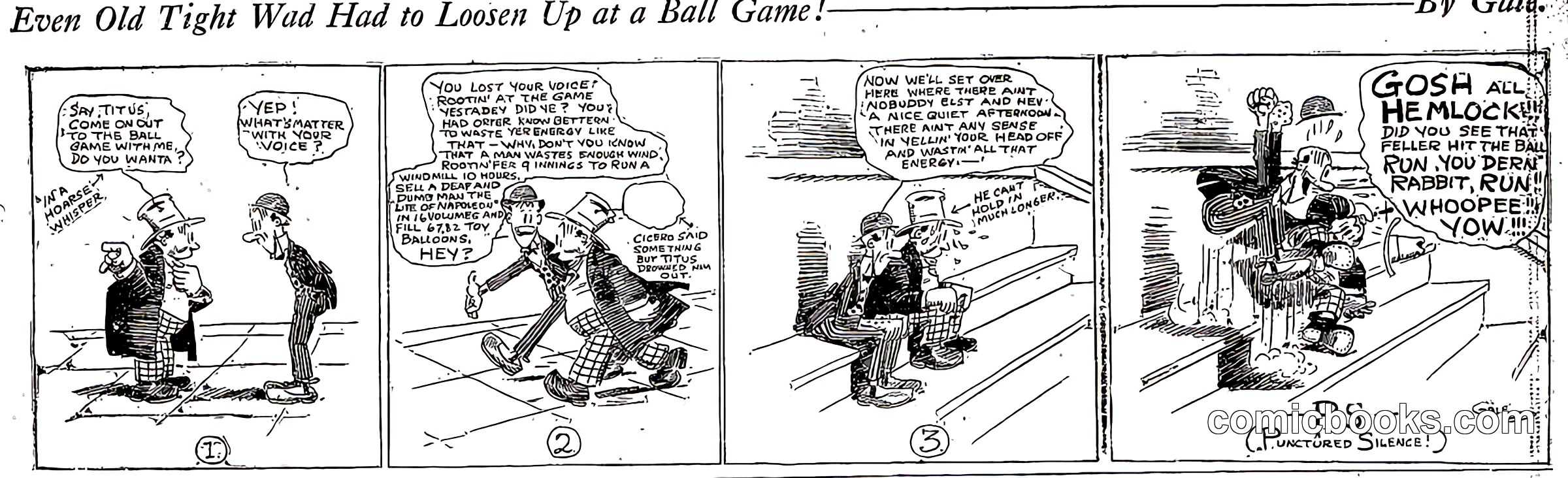 Even Old Tight Wad Had to Loosen Up at a Ball Game