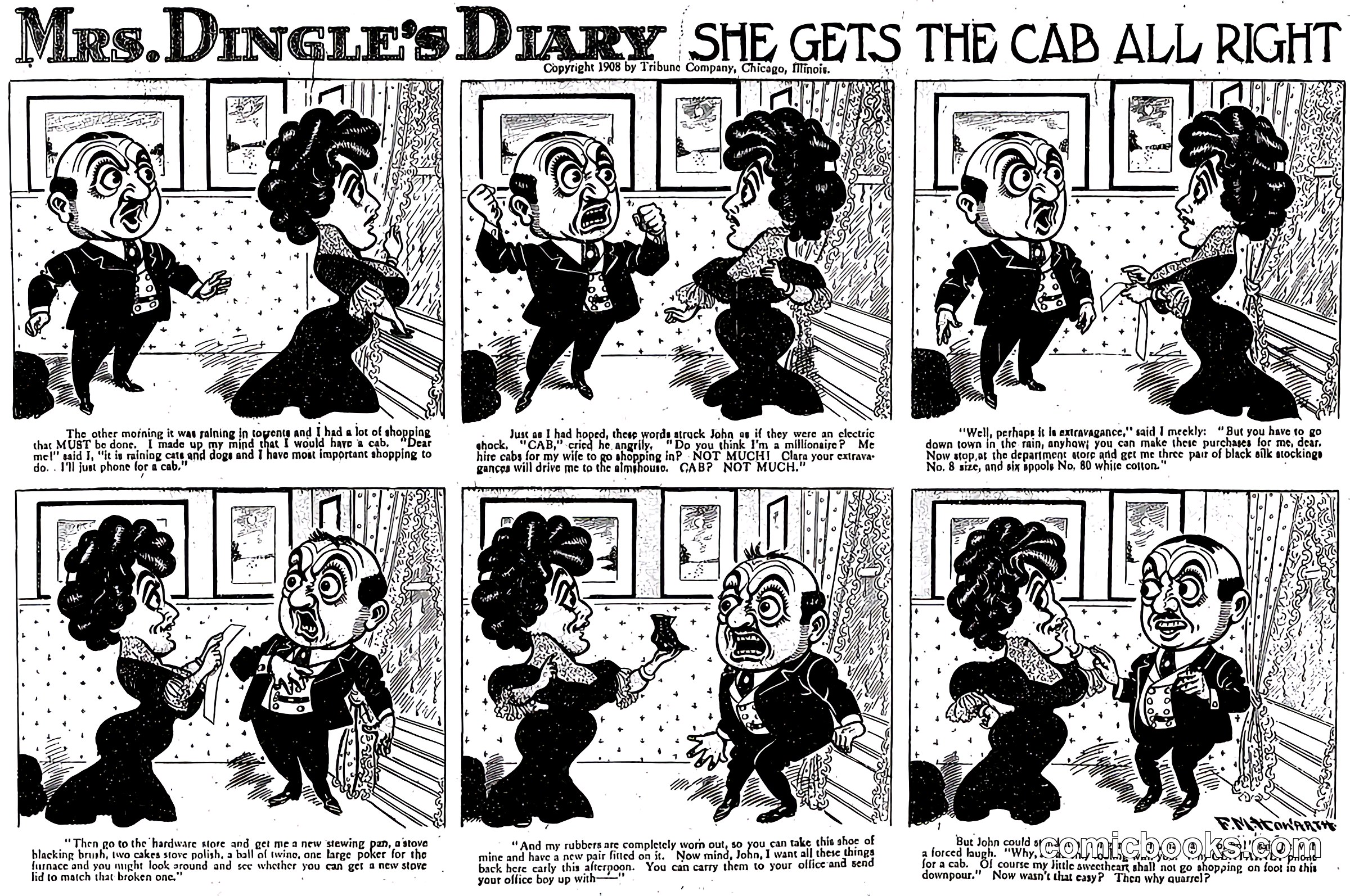 Mrs. Dingle's Diary: She Gets the Cab All Right