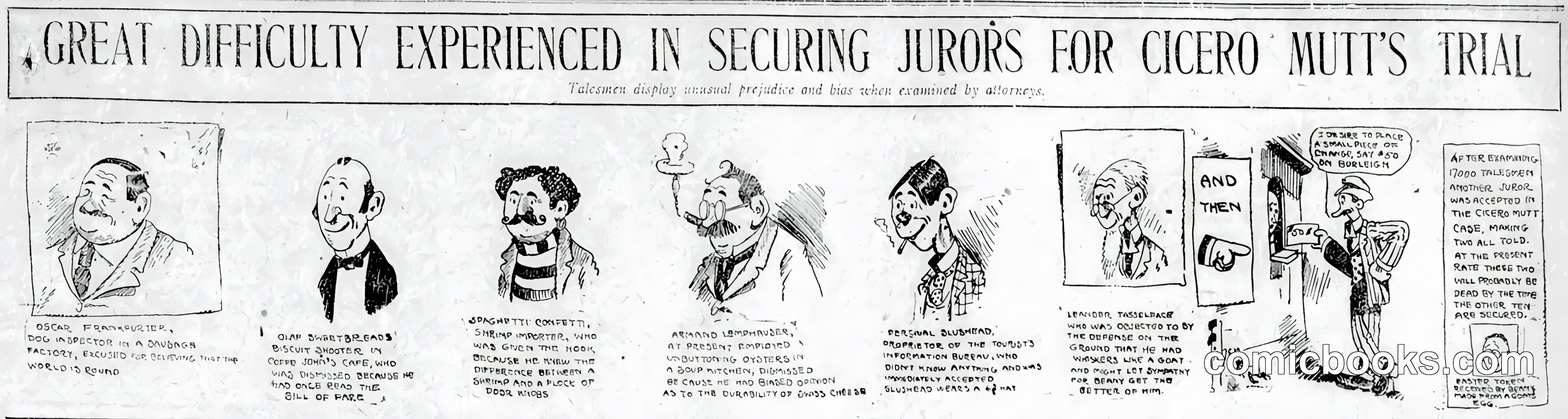Mutt and Jeff — Jury Selection Comic Strip