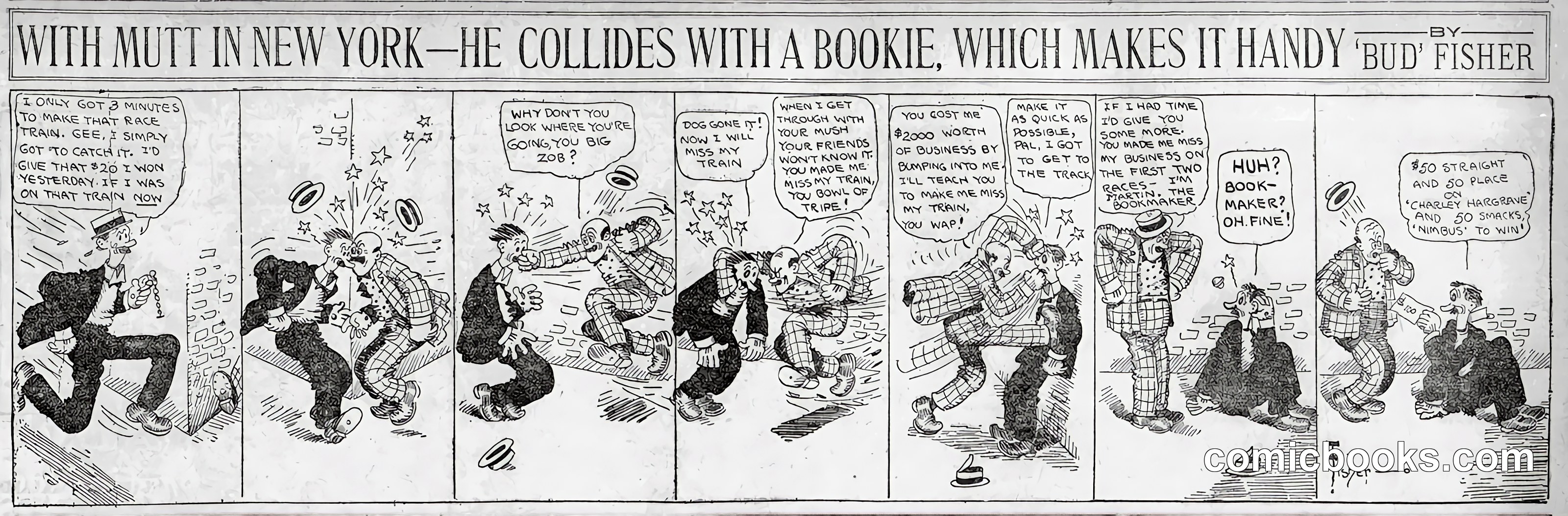 Mutt and Jeff — "With Mutt in New York: He Collides with a Bookie"