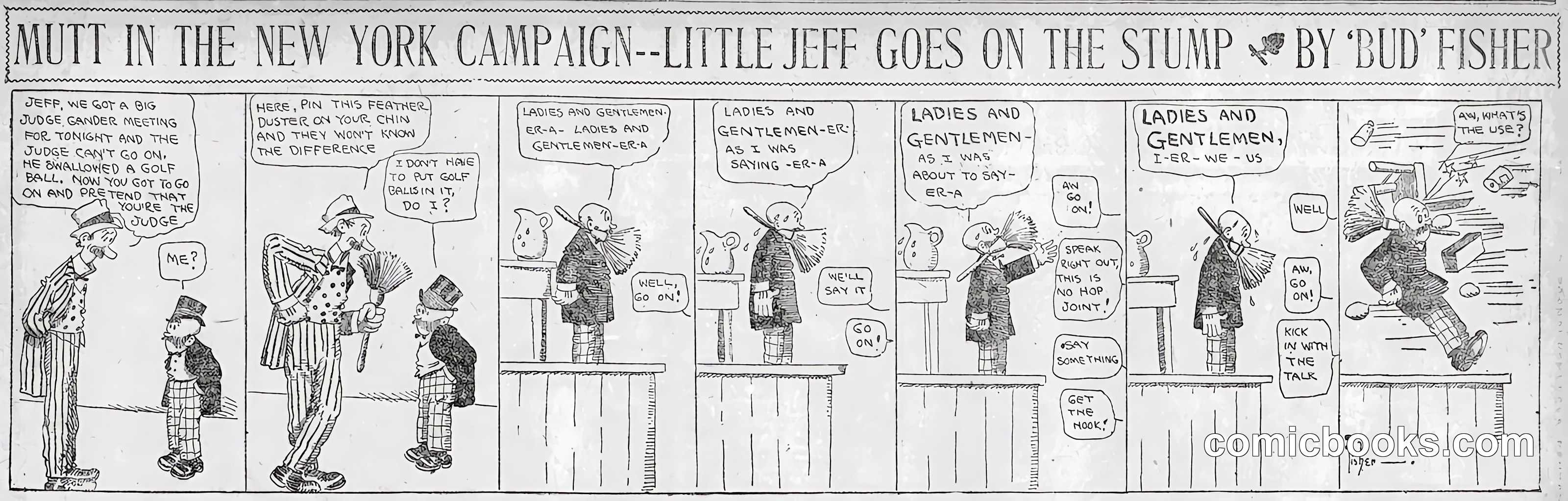 Mutt and Jeff — "Little Jeff Goes on the Stump"