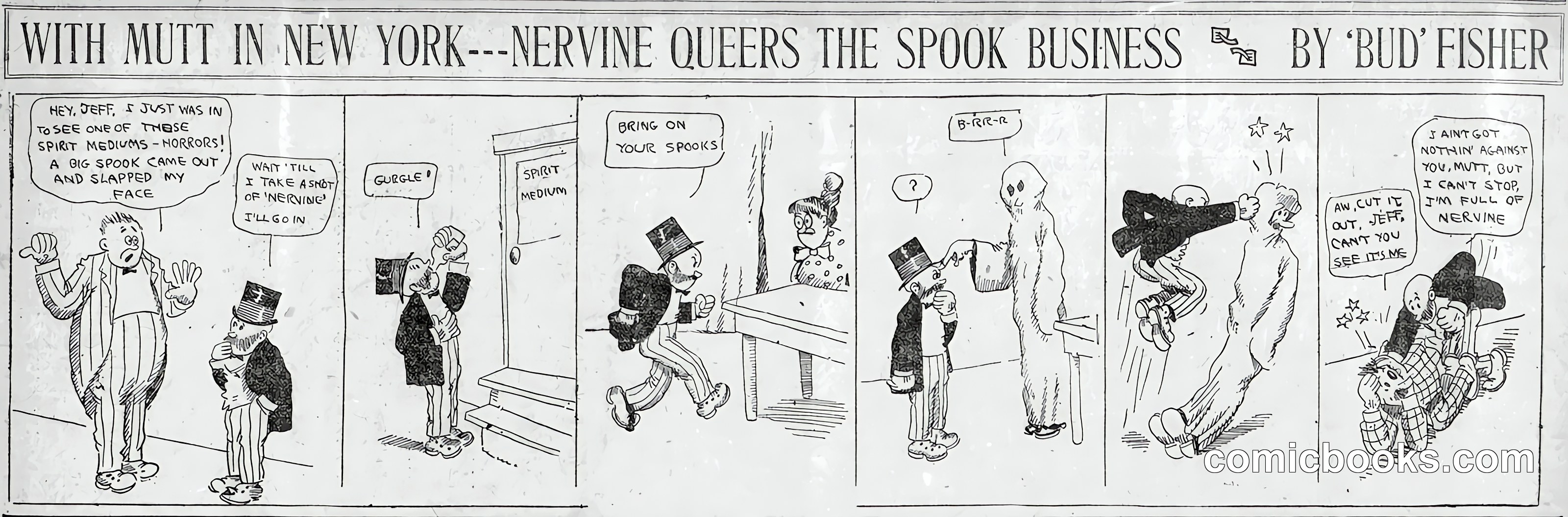 Mutt and Jeff — "Nervine Queers the Spook Business"