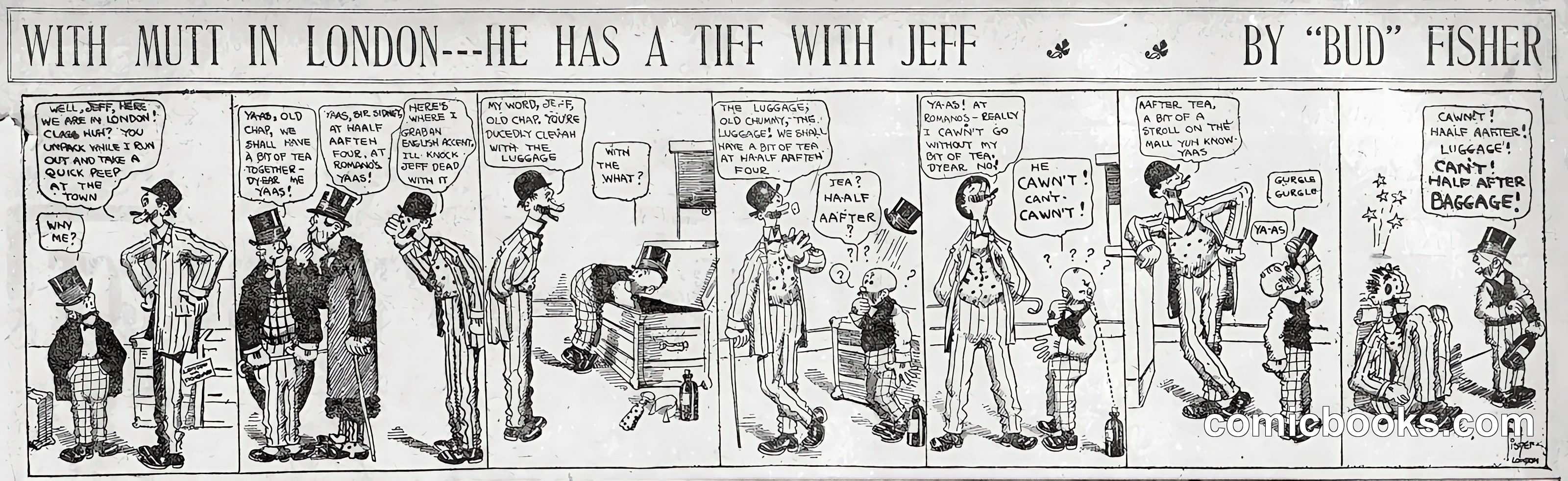 Mutt and Jeff — "With Mutt in London: He Has a Tiff with Jeff"