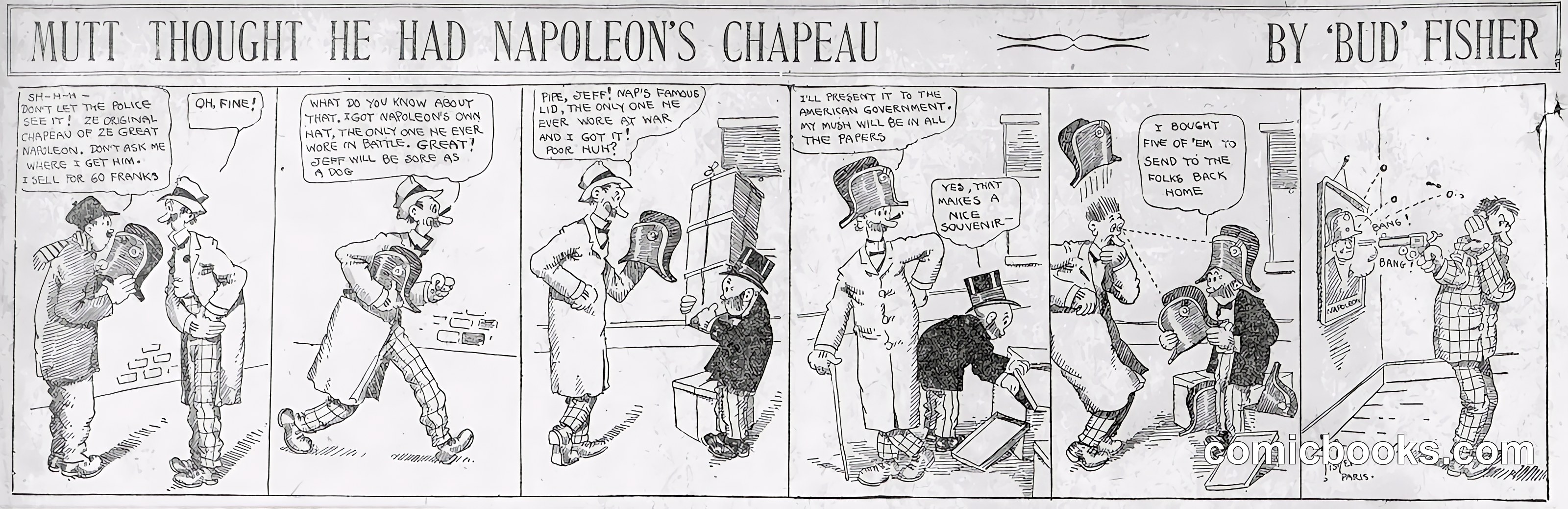 Mutt and Jeff — "Mutt Thought He Had Napoleon's Chapeau"