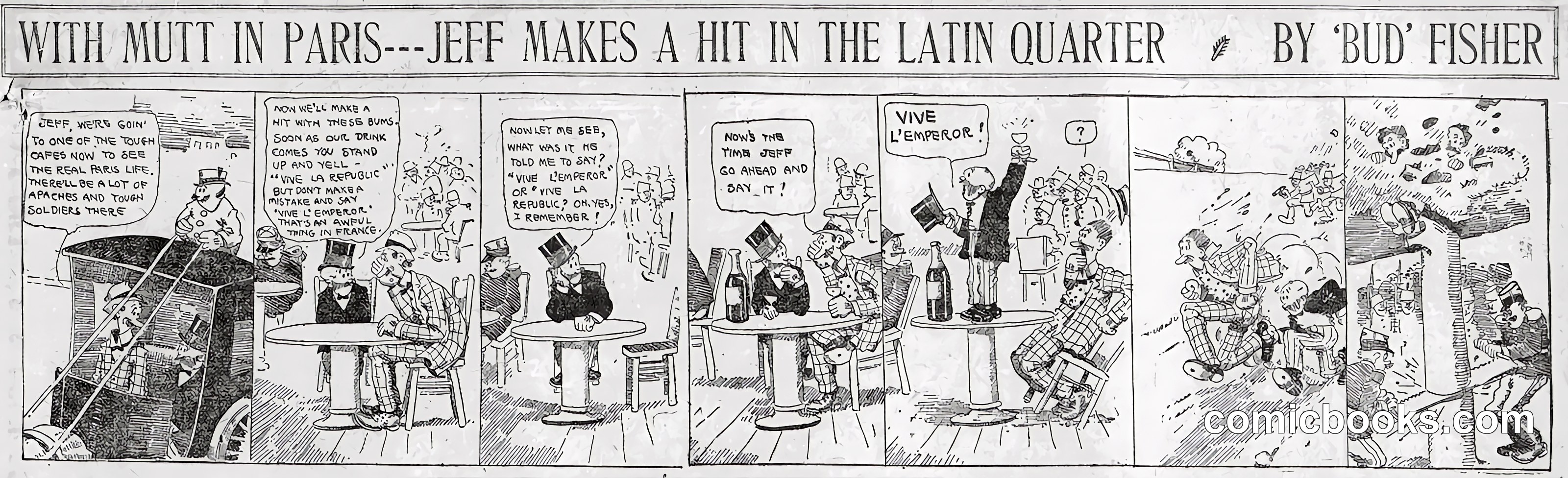 Mutt and Jeff — "With Mutt in Paris: Jeff Makes a Hit in the Latin Quarter"