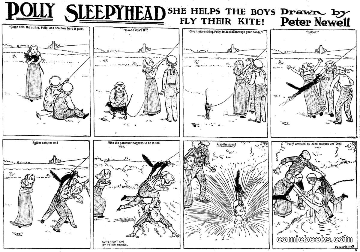 Polly Sleepyhead: She Helps the Boys Fly Their Kite!