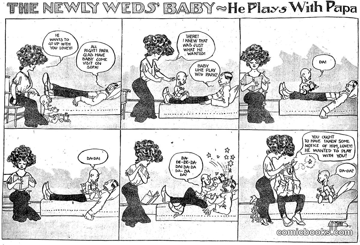 The Newly Weds' Baby—He Plays With Papa