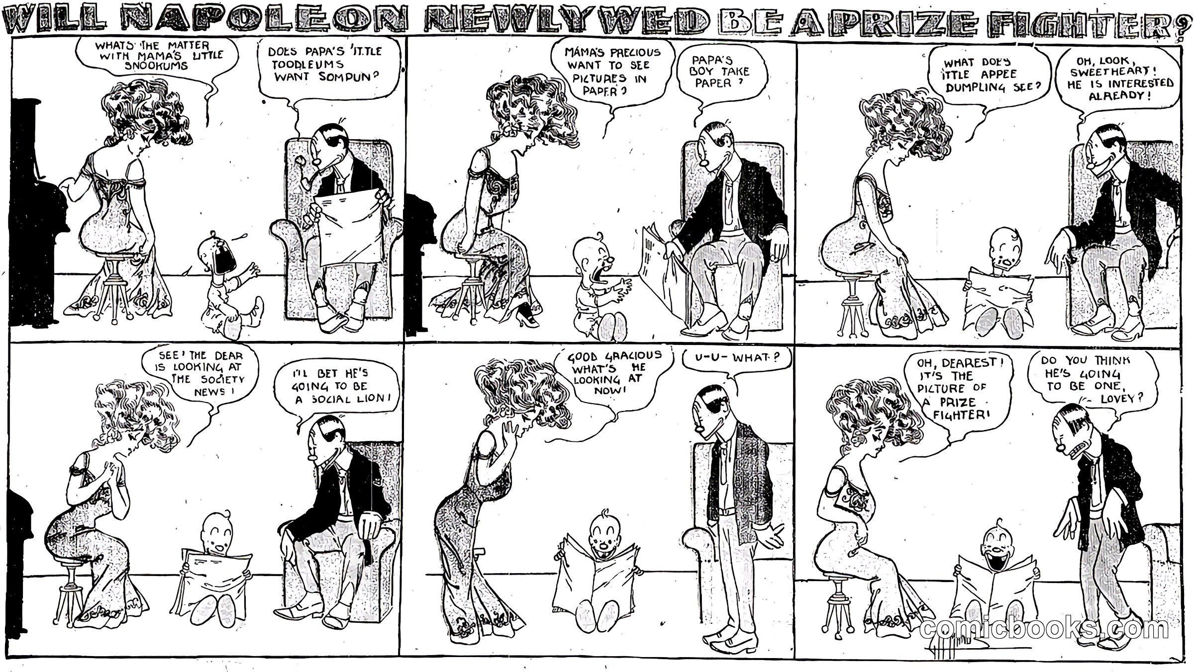 Well! Napoleon Newly Wed Be a Prize Fighter?