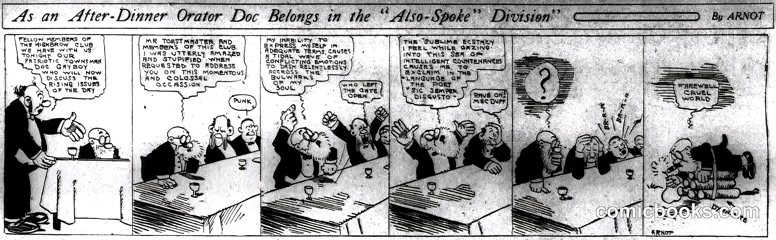 As an After-Dinner Orator: Doc Belongs in the 'Also-Spoke' Division