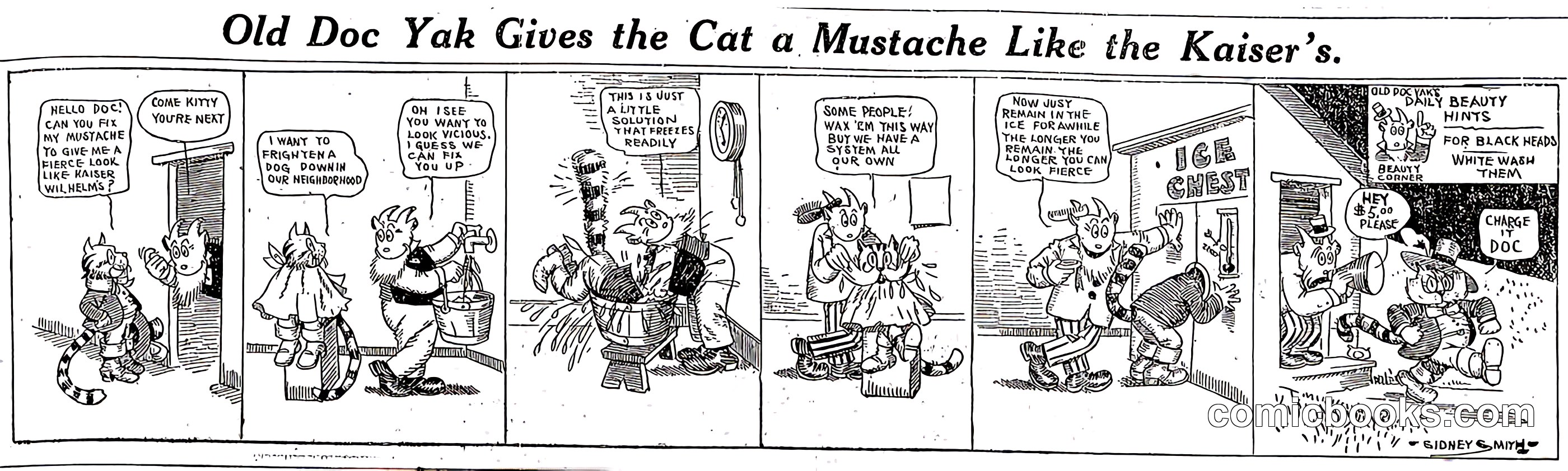 Old Doc Yak Gives the Cat a Mustache Like the Kaiser's