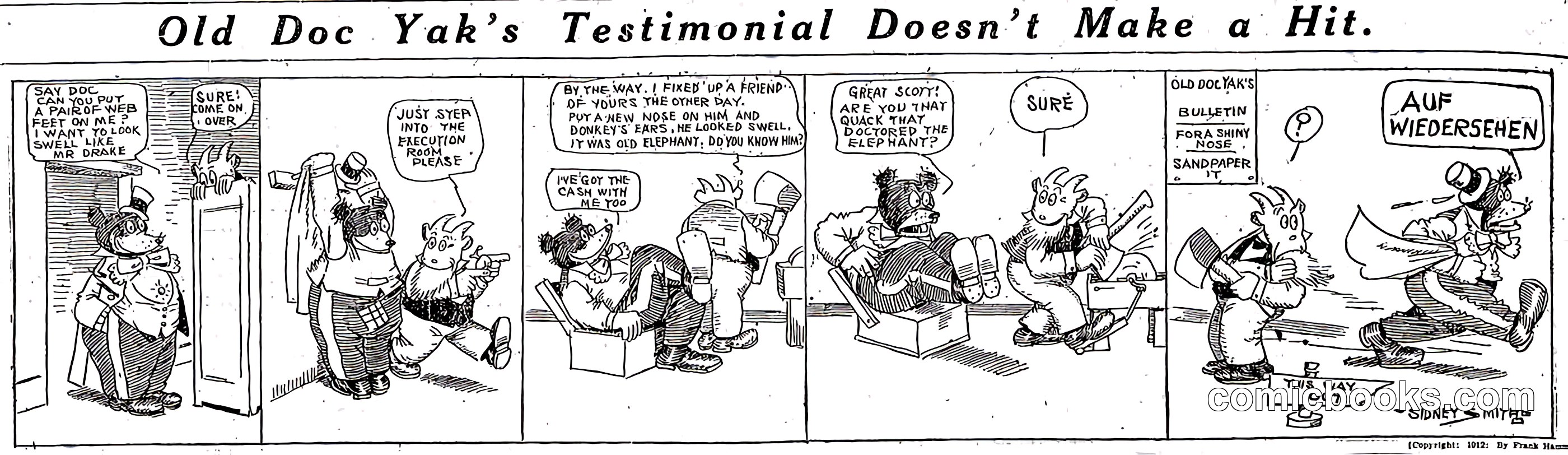 Old Doc Yak's Testimonial Doesn't Make a Hit