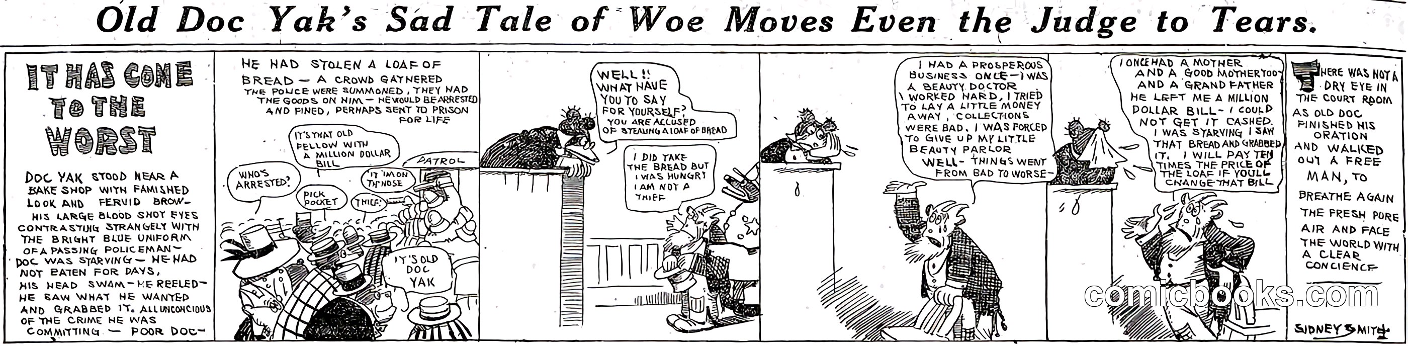 Old Doc Yak's Sad Tale of Woe Moves Even the Judge to Tears