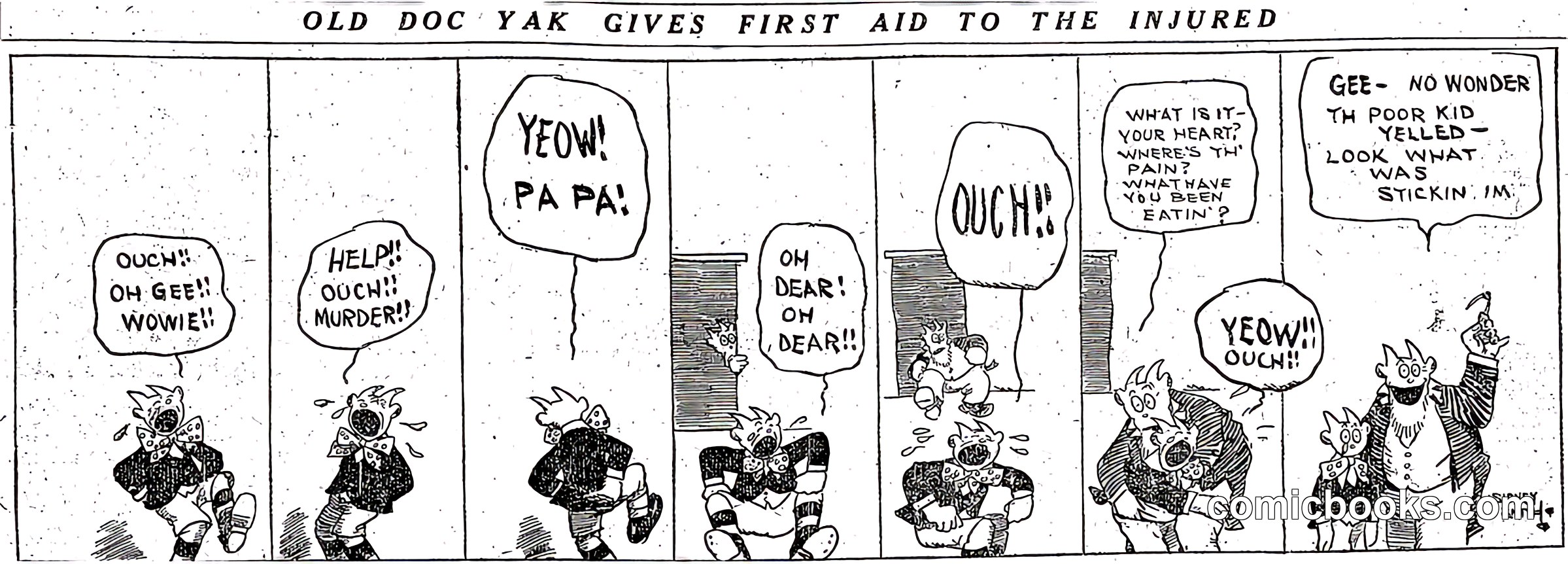 Old Doc Yak Gives First Aid to the Injured