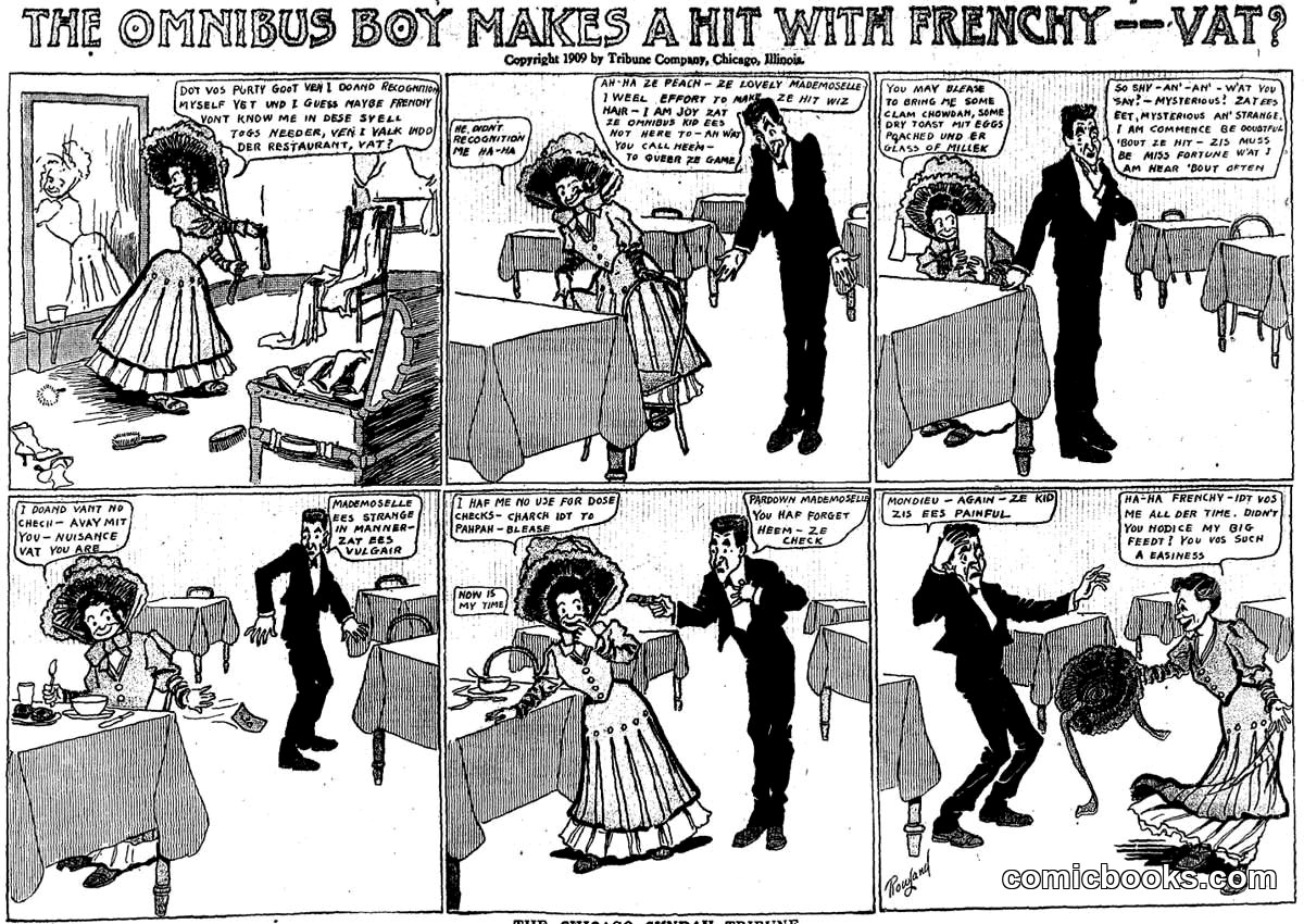 The Omnibus Boy Makes a Hit with Frenchy—Vat?