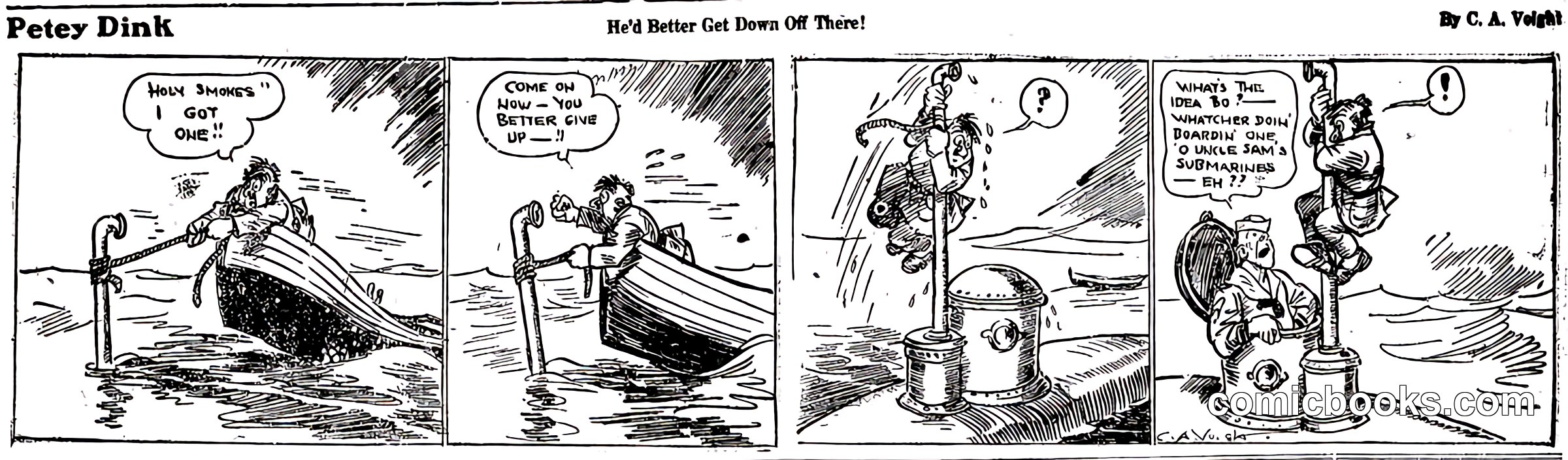 Petey Dink: "He'd Better Get Down Off There!"