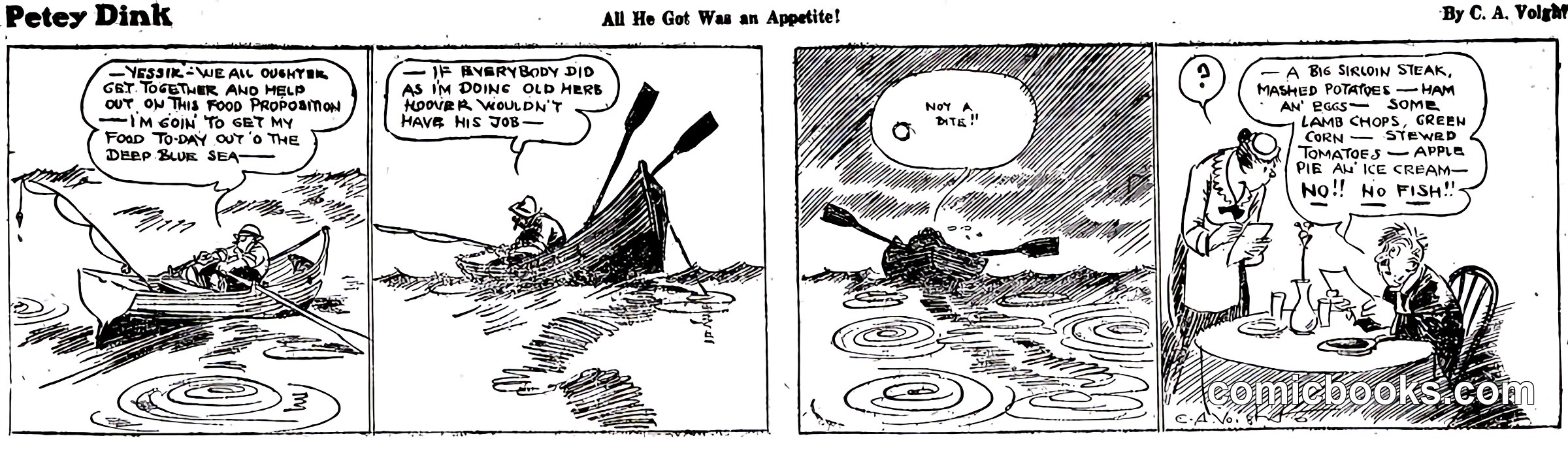 Petey Dink, "All He Got Was an Appetite!"