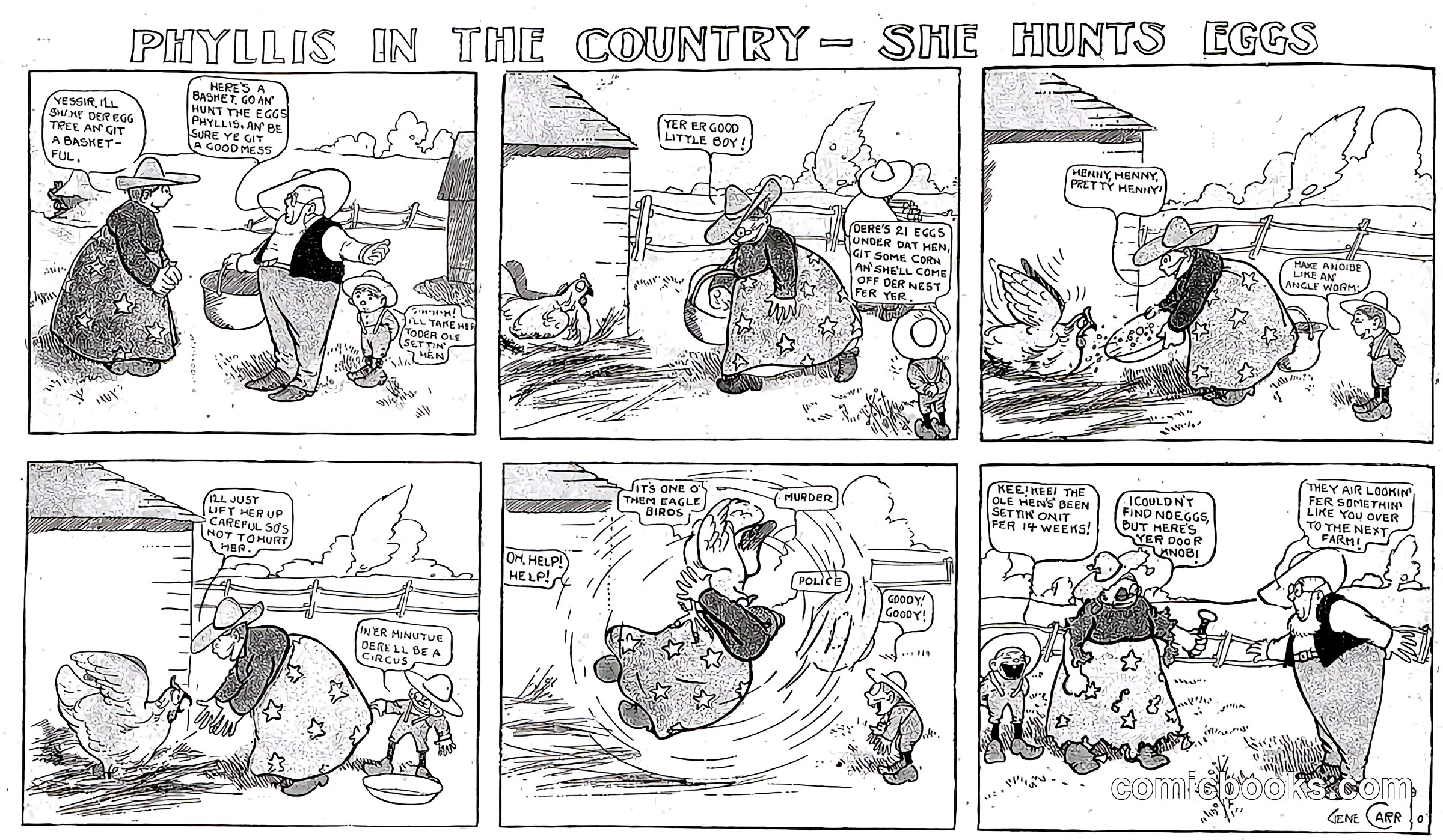 Phyllis in the Country — She Hunts Eggs
